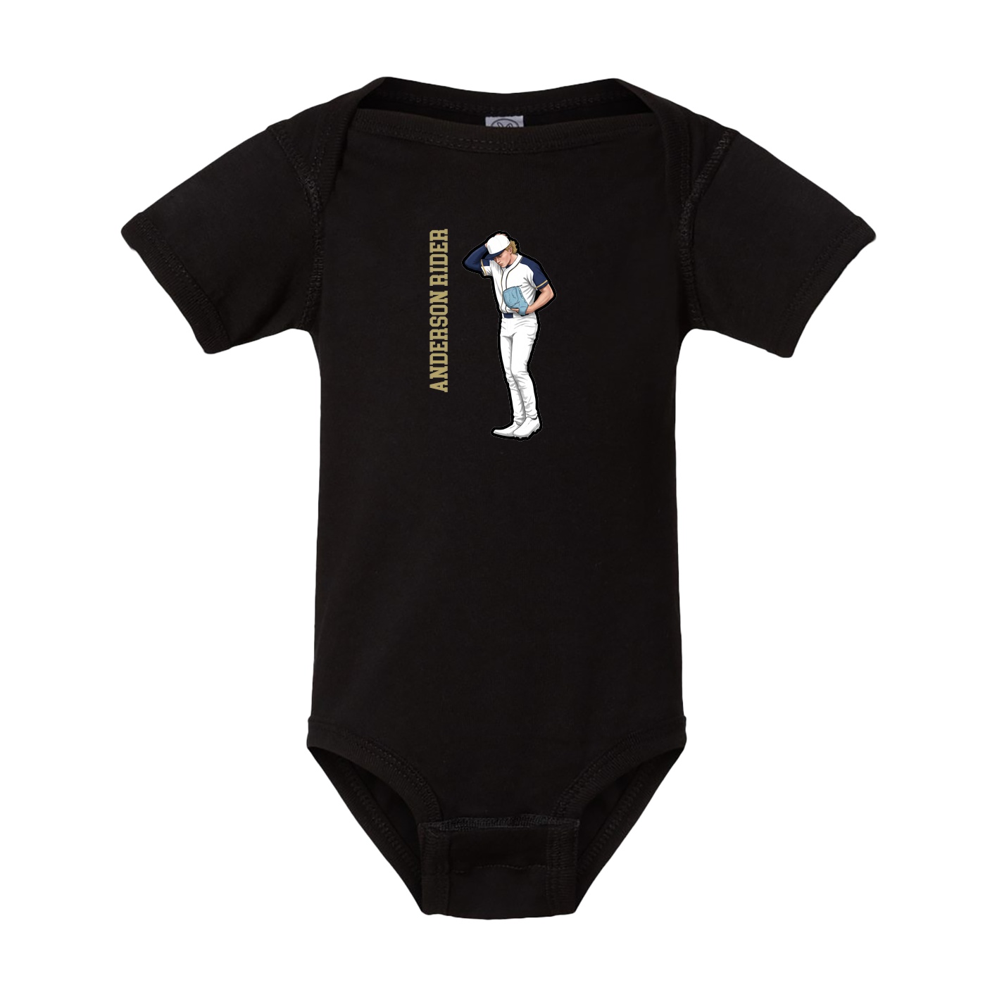 Baby Onesie — Name Vertical in Black