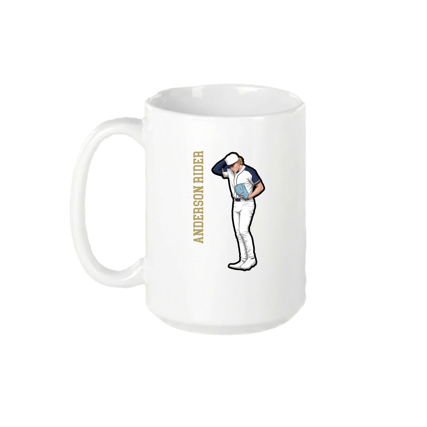15oz Coffee Mug — Name Vertical in White