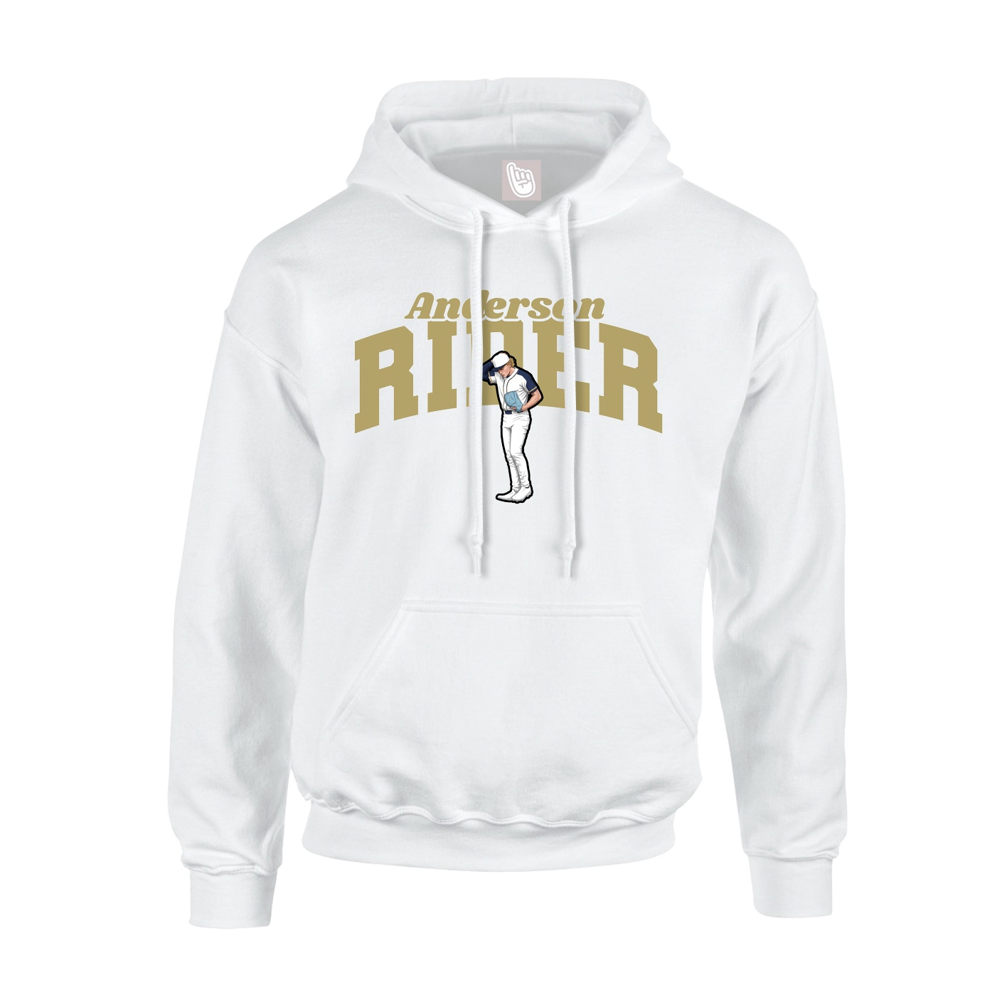 Hoodie — Signature Arch in White
