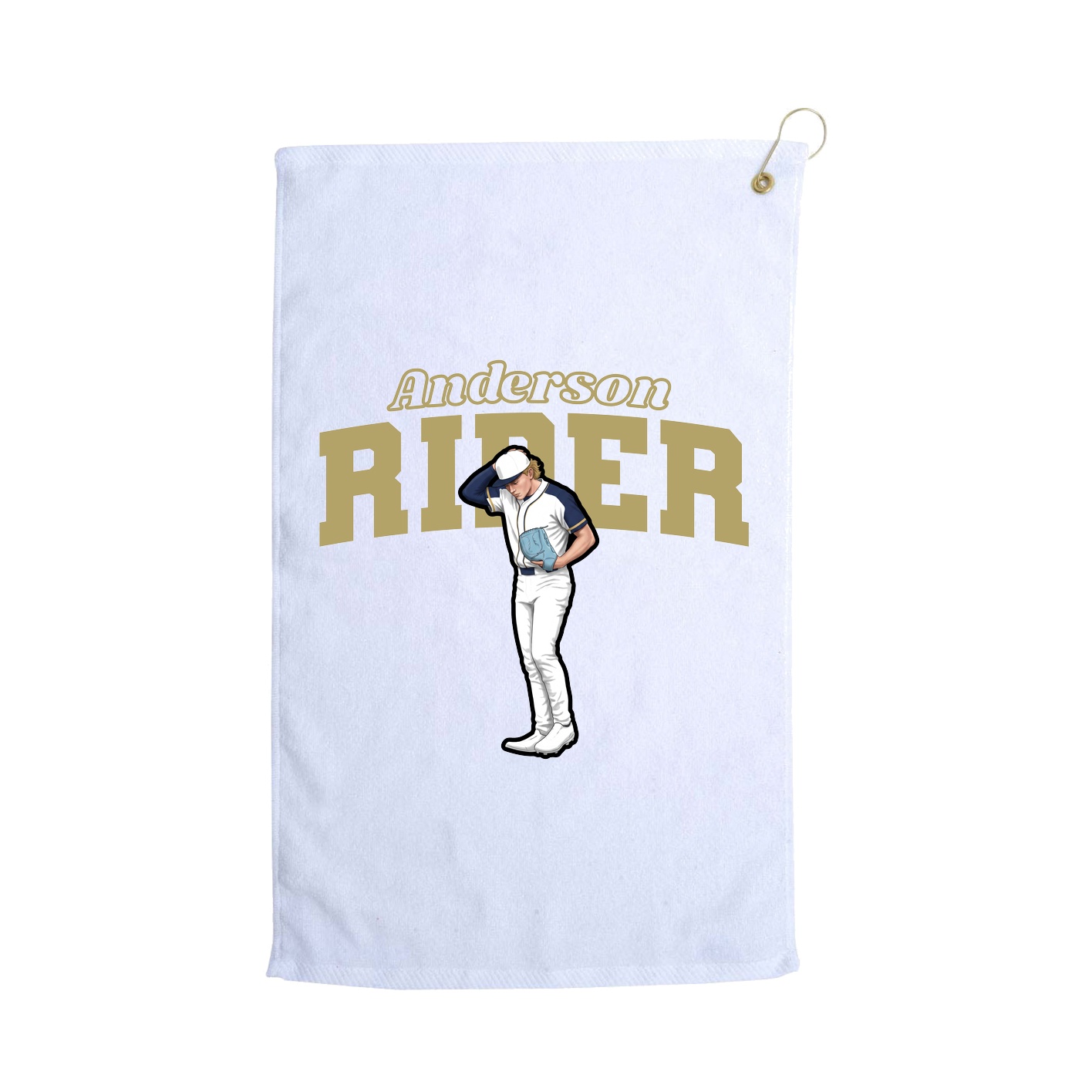 Golf Towel — Name Arch in White