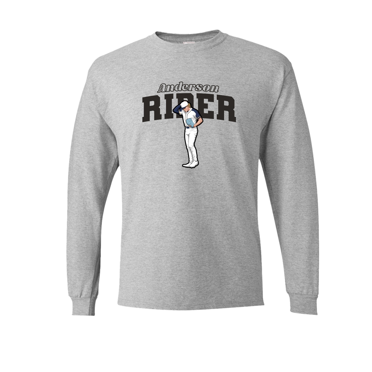 Long Sleeve Tee — Name Arch in Grey