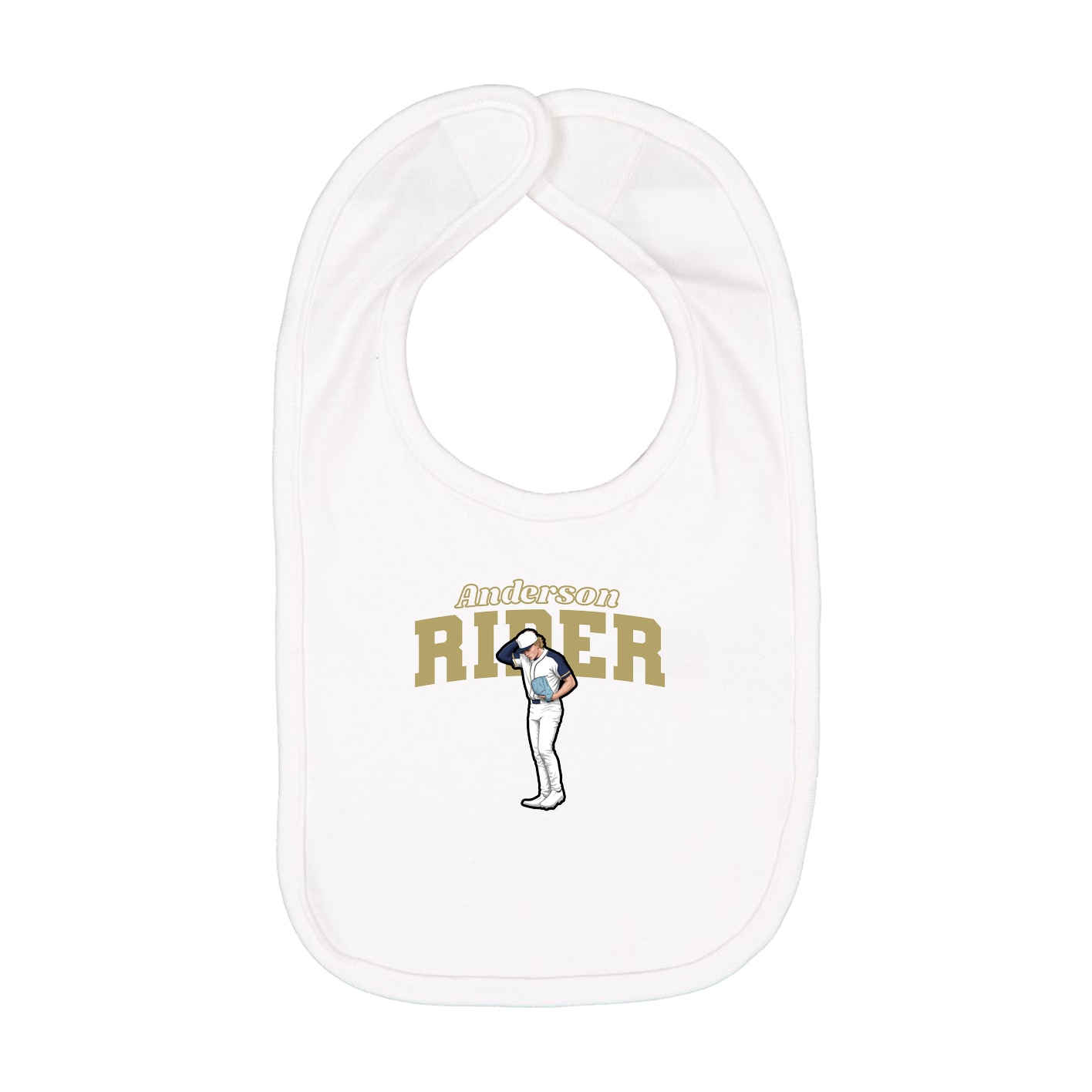 Infant Bib — Name Arch in White