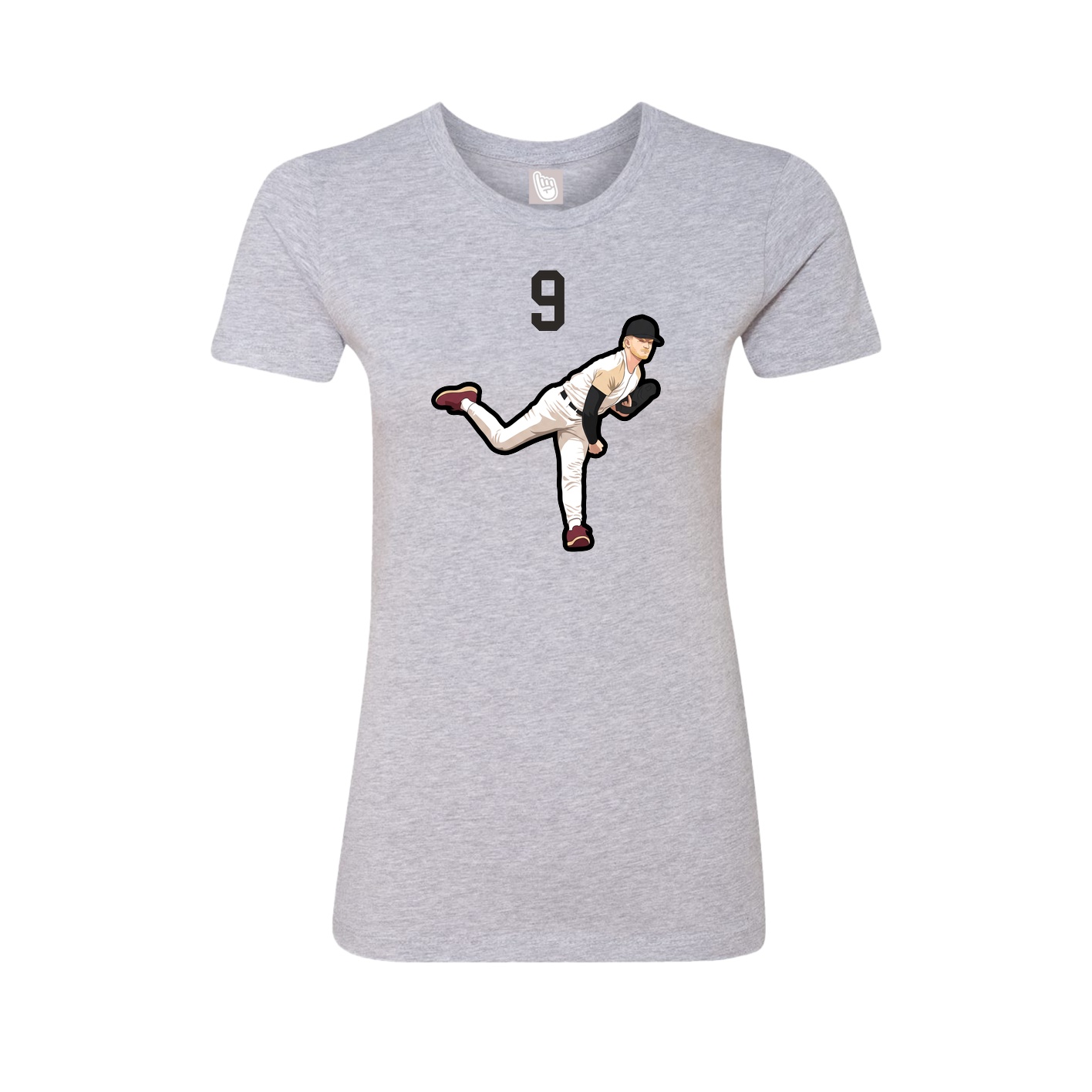 Fitted Women's Tee — Number Top in Grey