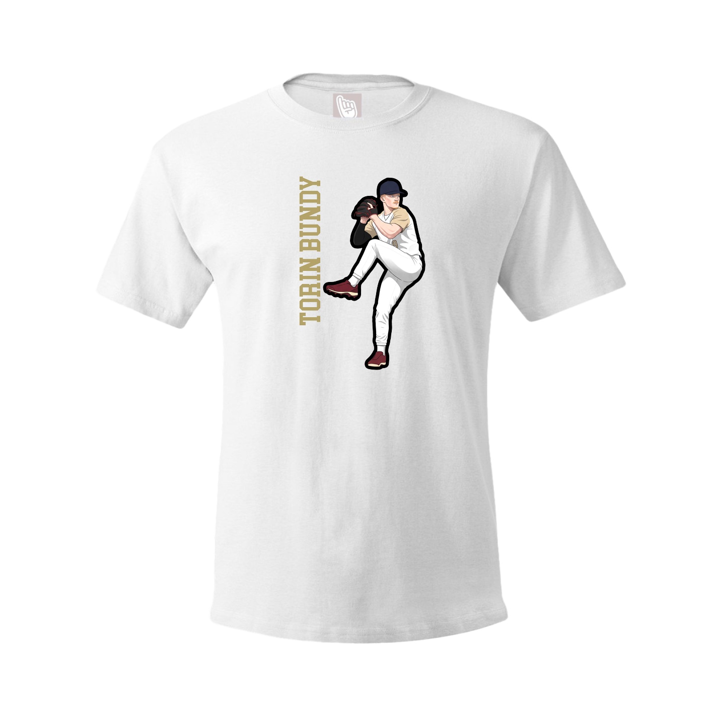 Youth Tee — Name Vertical in White