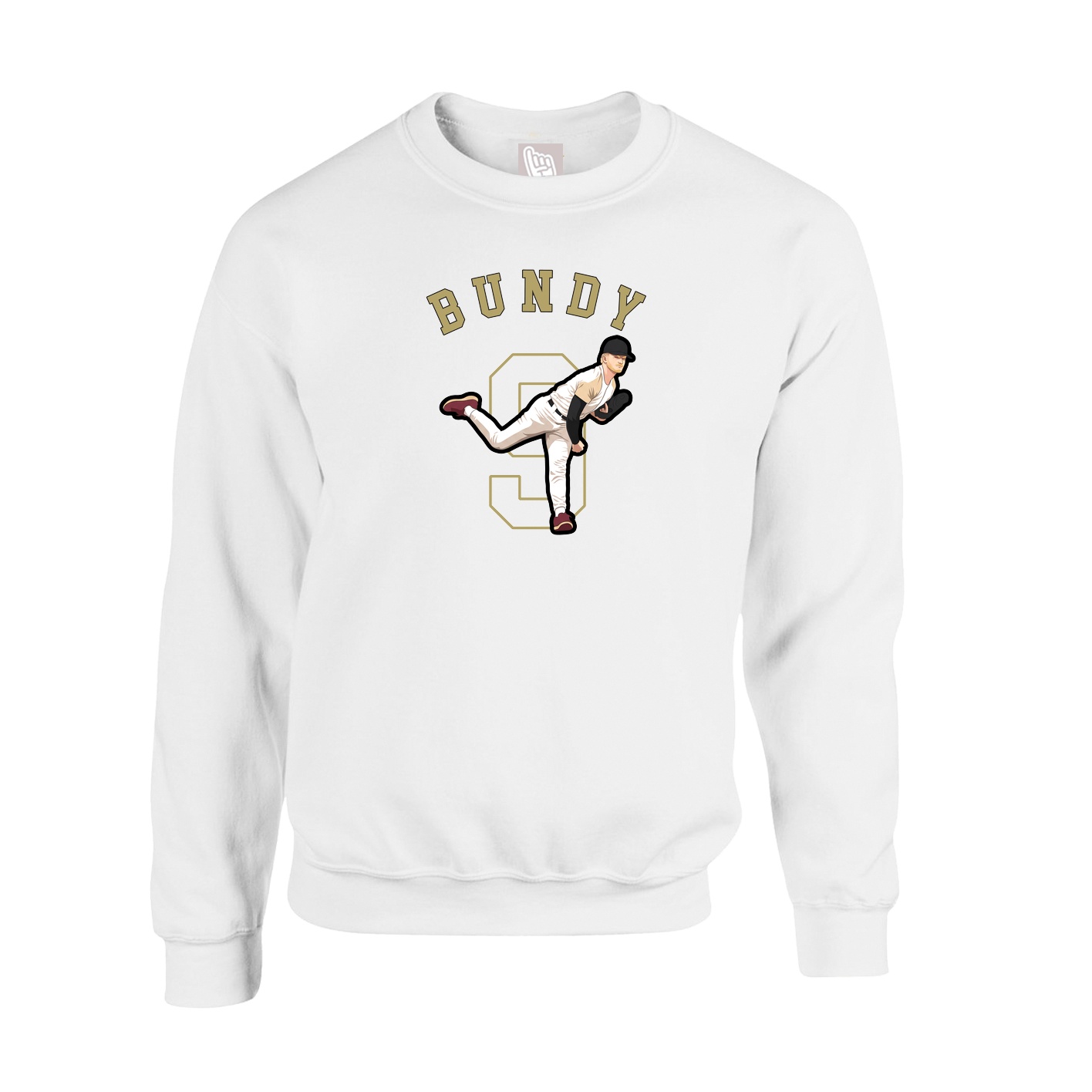 Fleece Crew — Shirsey Arch in White