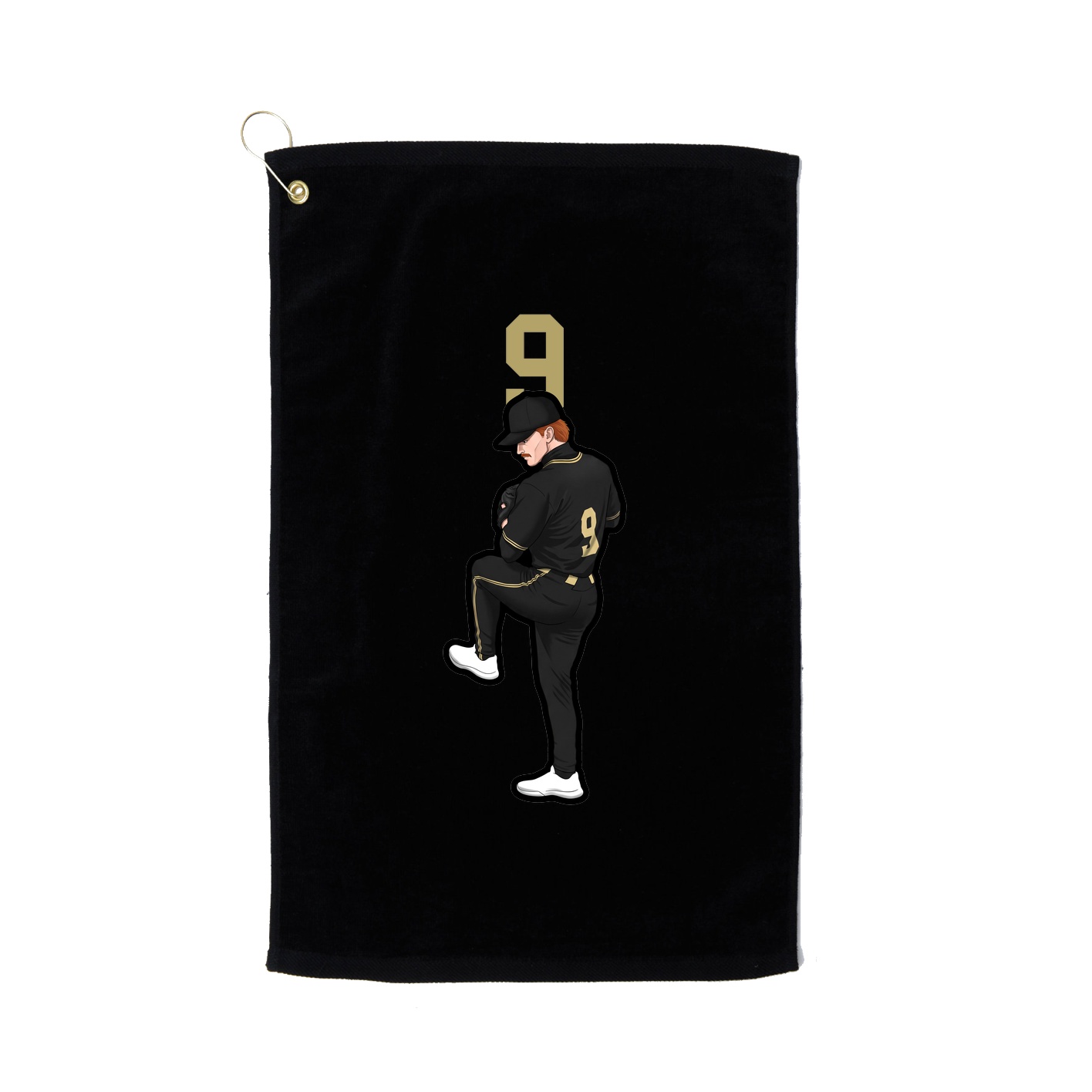 Golf Towel — Number Top in Black