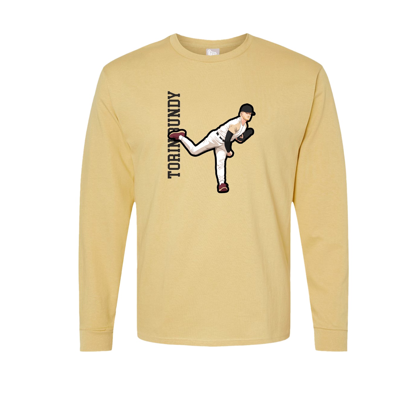 Long Sleeve Tee — Name Vertical in Vegas Gold