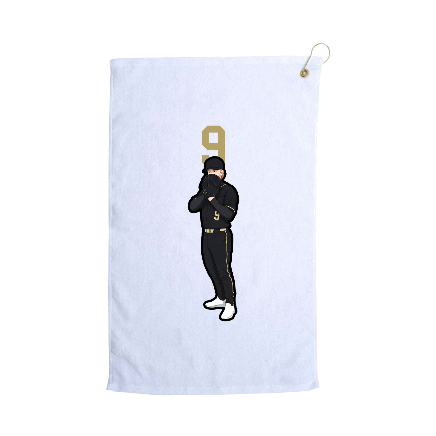 Golf Towel — Number Top in White