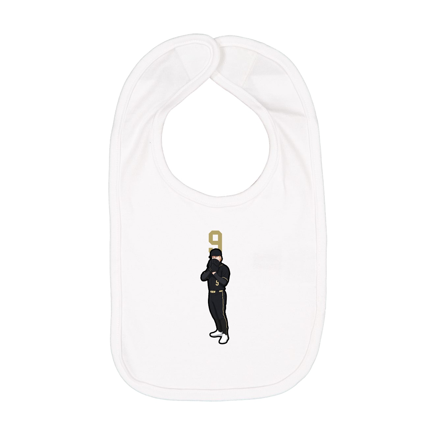 Infant Bib — Number Top in White