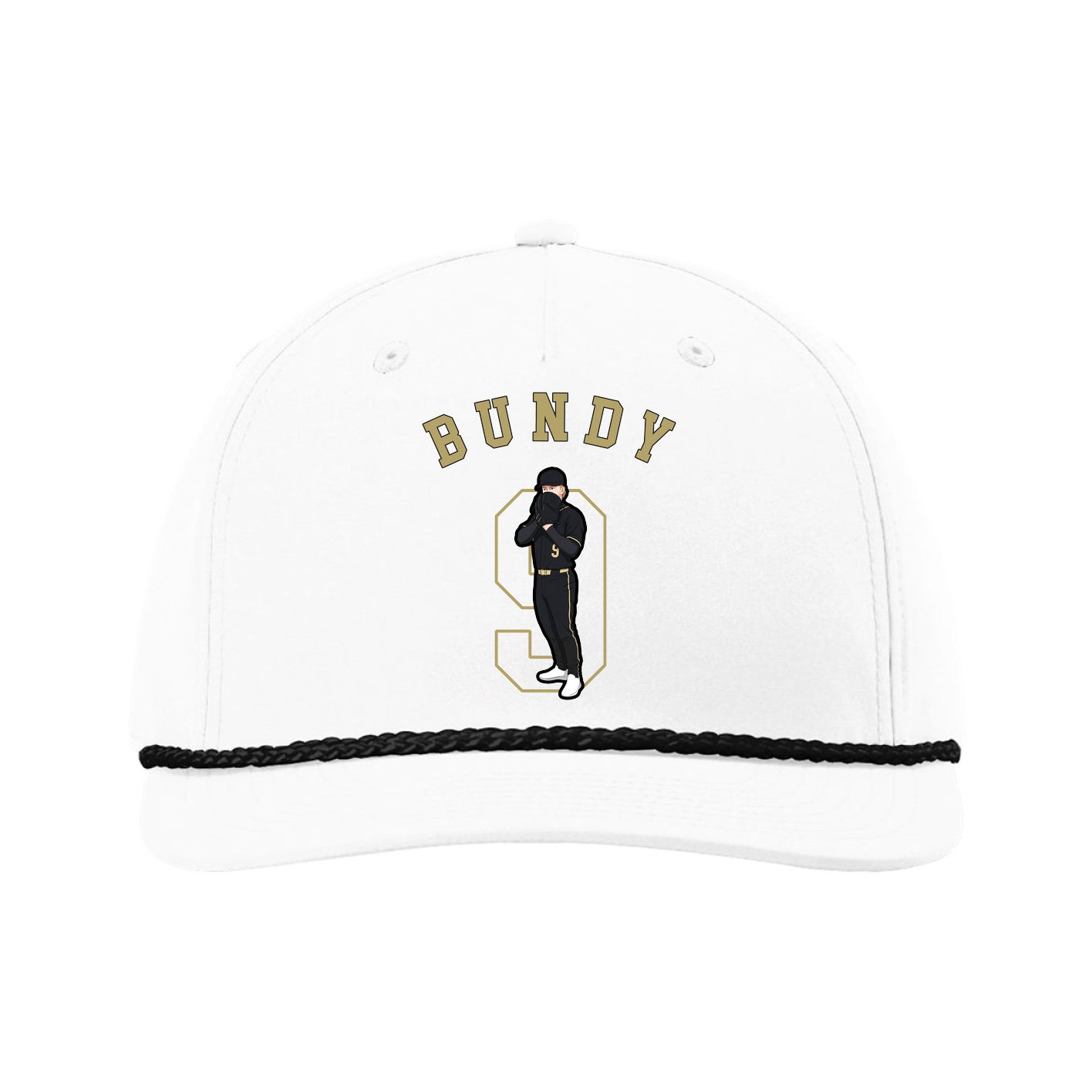 Five-Panel Classic Rope Cap — Shirsey Arch in White