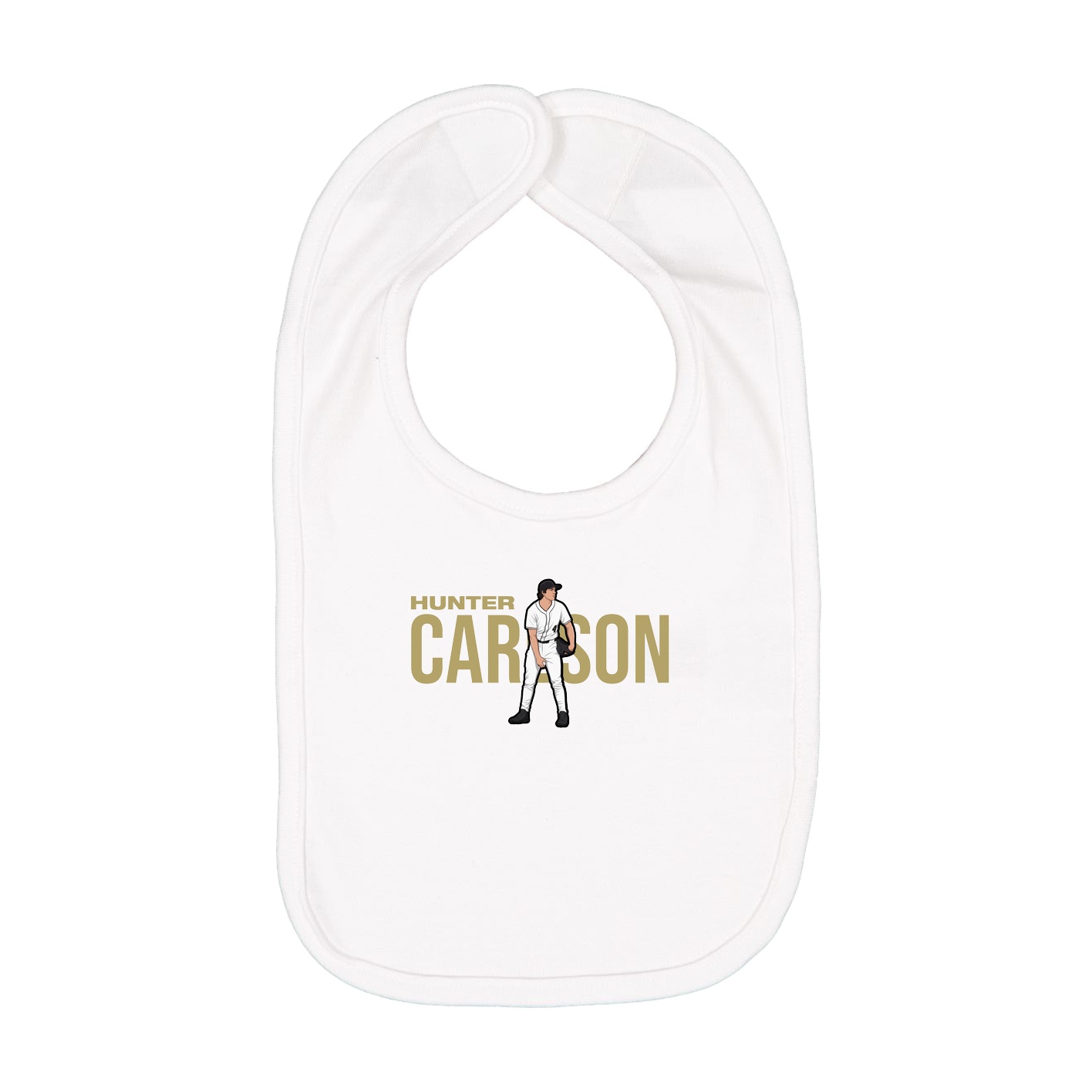 Infant Bib — Player Name in White