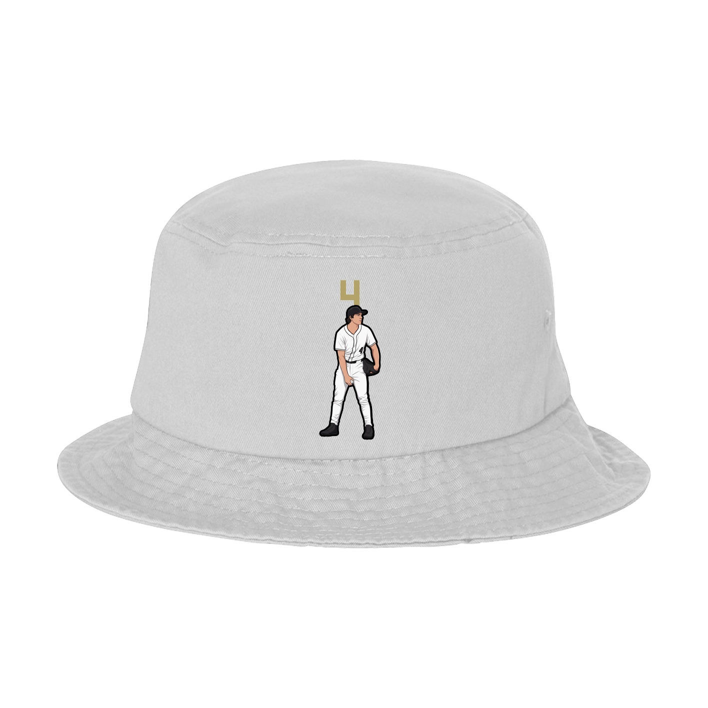 Bucket Cap — Number Top in White