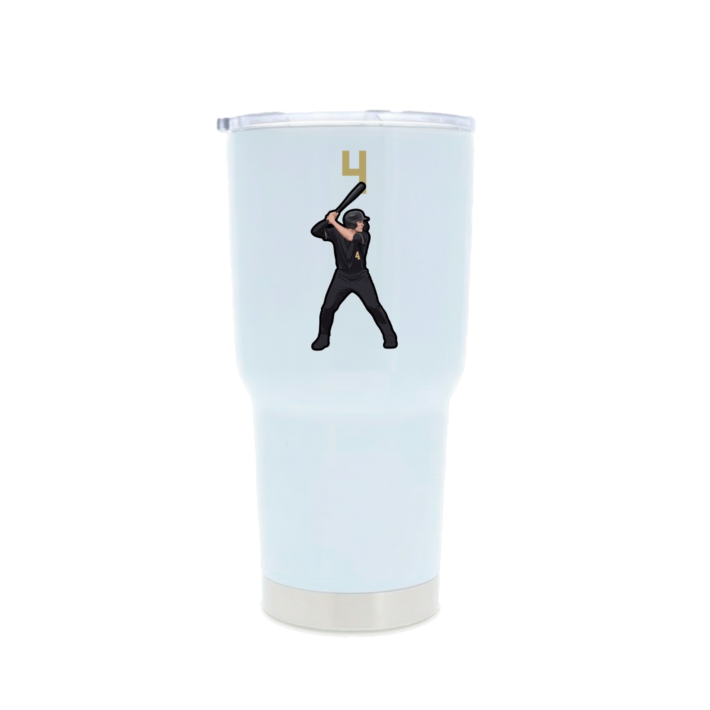 30oz Stainless Steel Tumbler — Number Top in White