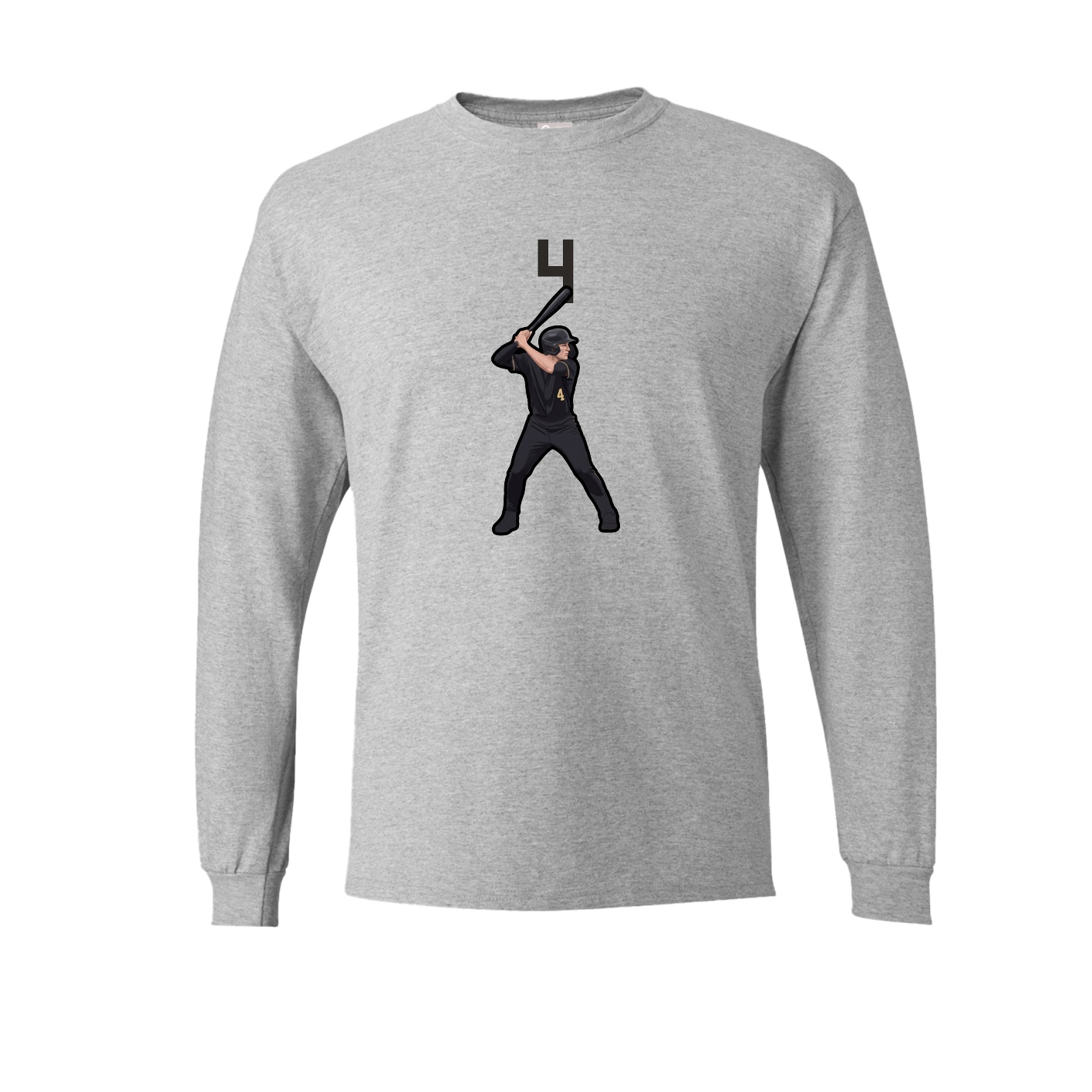 Long Sleeve Tee — Number Top in Grey