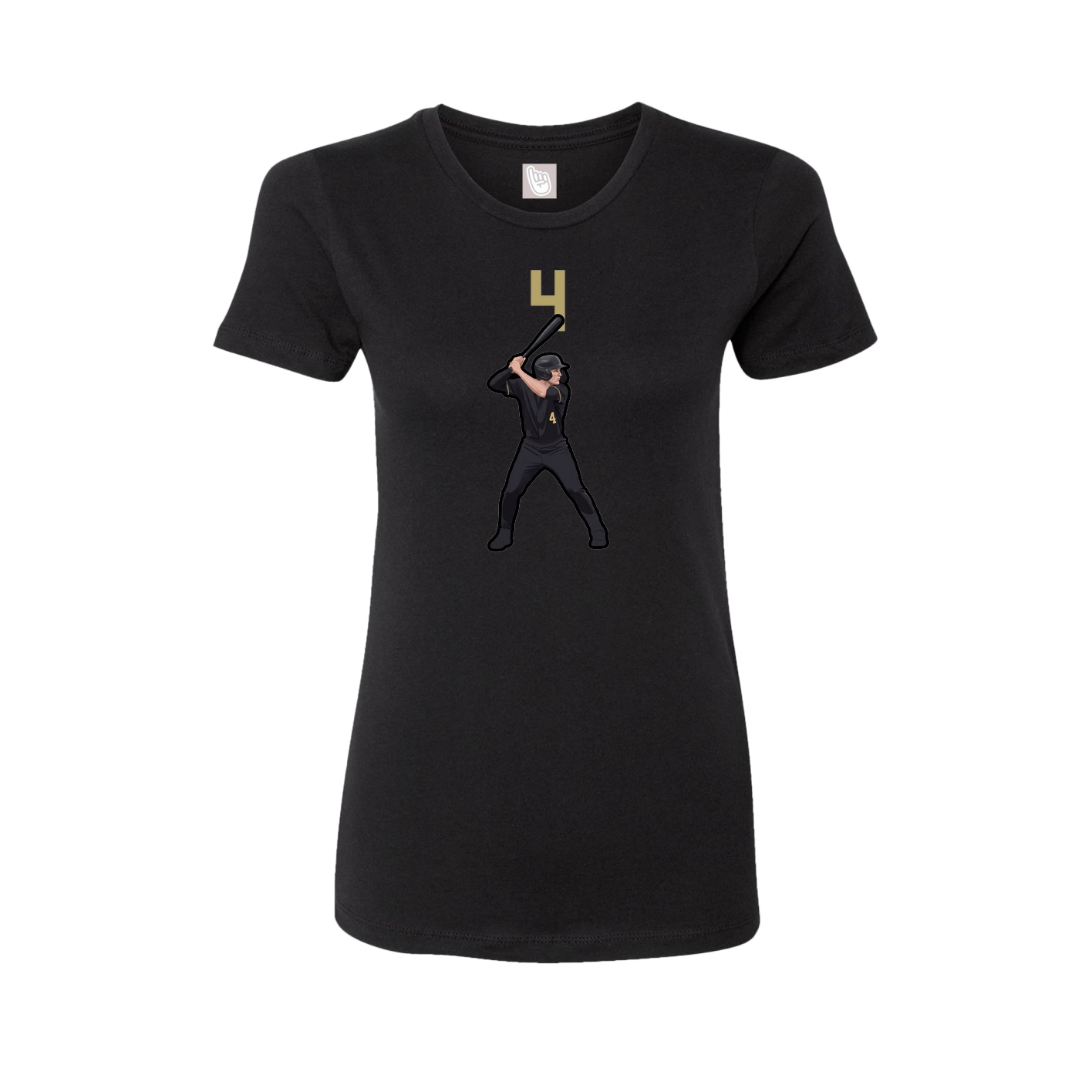 Fitted Women's Tee — Number Top in Black