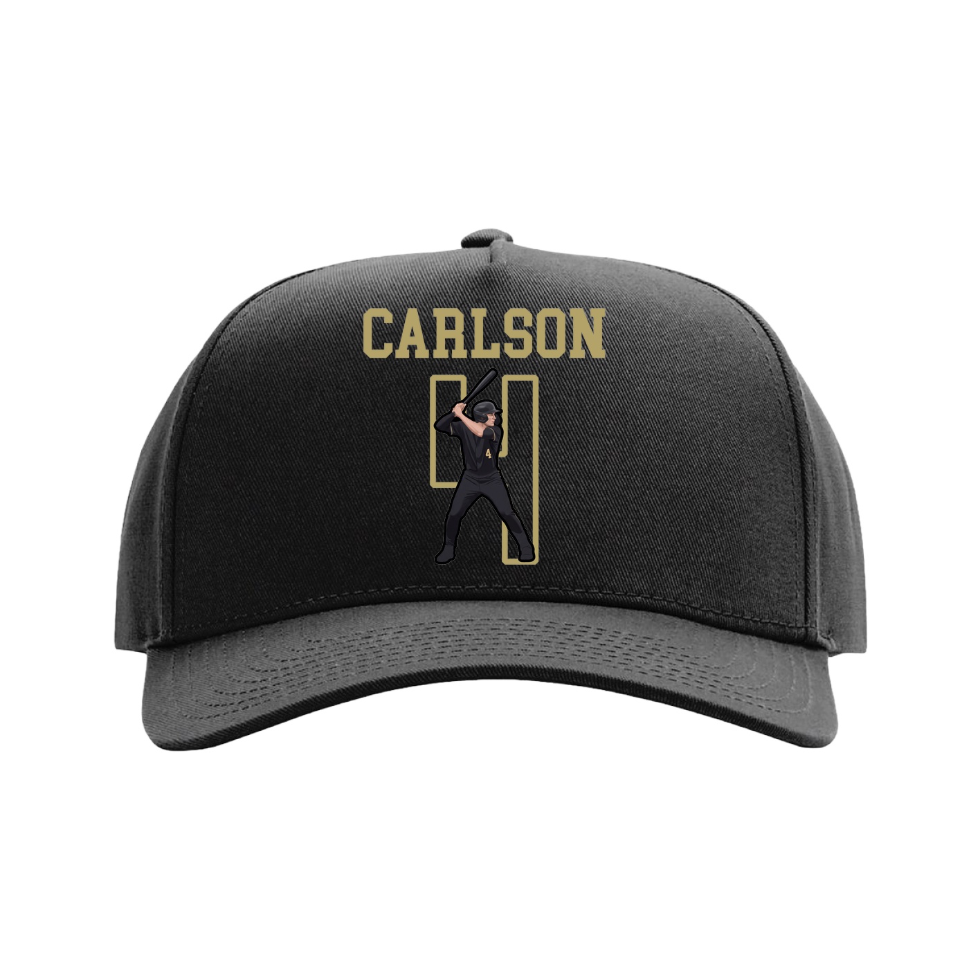 Full Fabric Five-Panel Champ Cap — Shirsey in Black