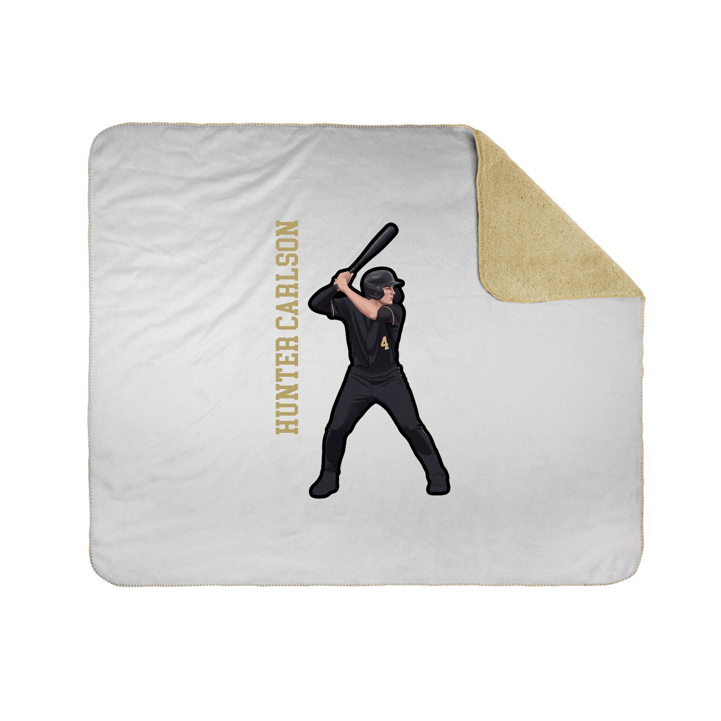 Throw Blanket — Name Vertical in White