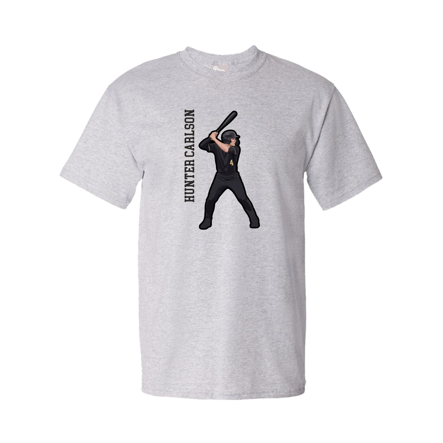 Tee — Name Vertical in Grey
