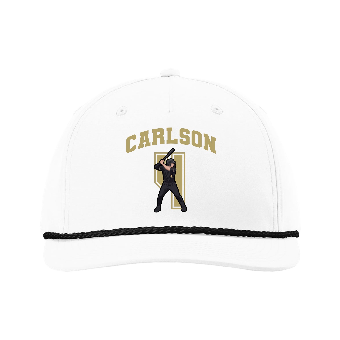Five-Panel Classic Rope Cap — Number in White