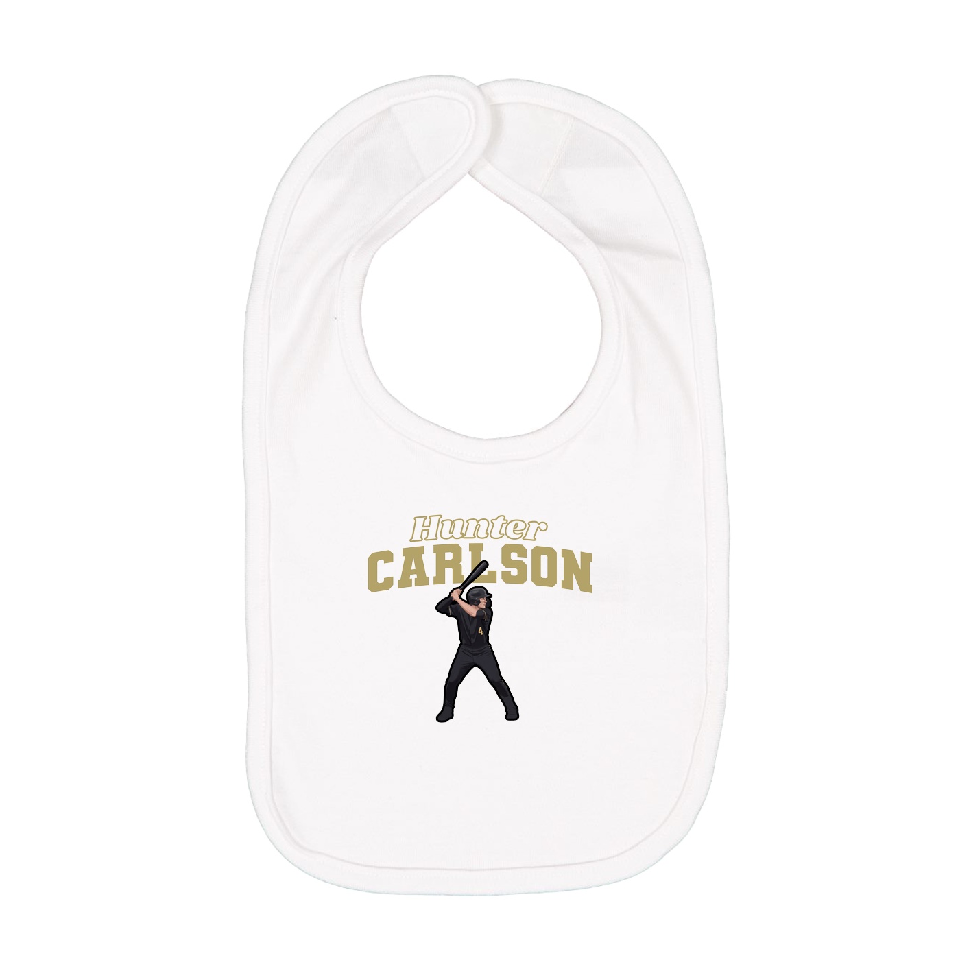 Infant Bib — Name Arch in White