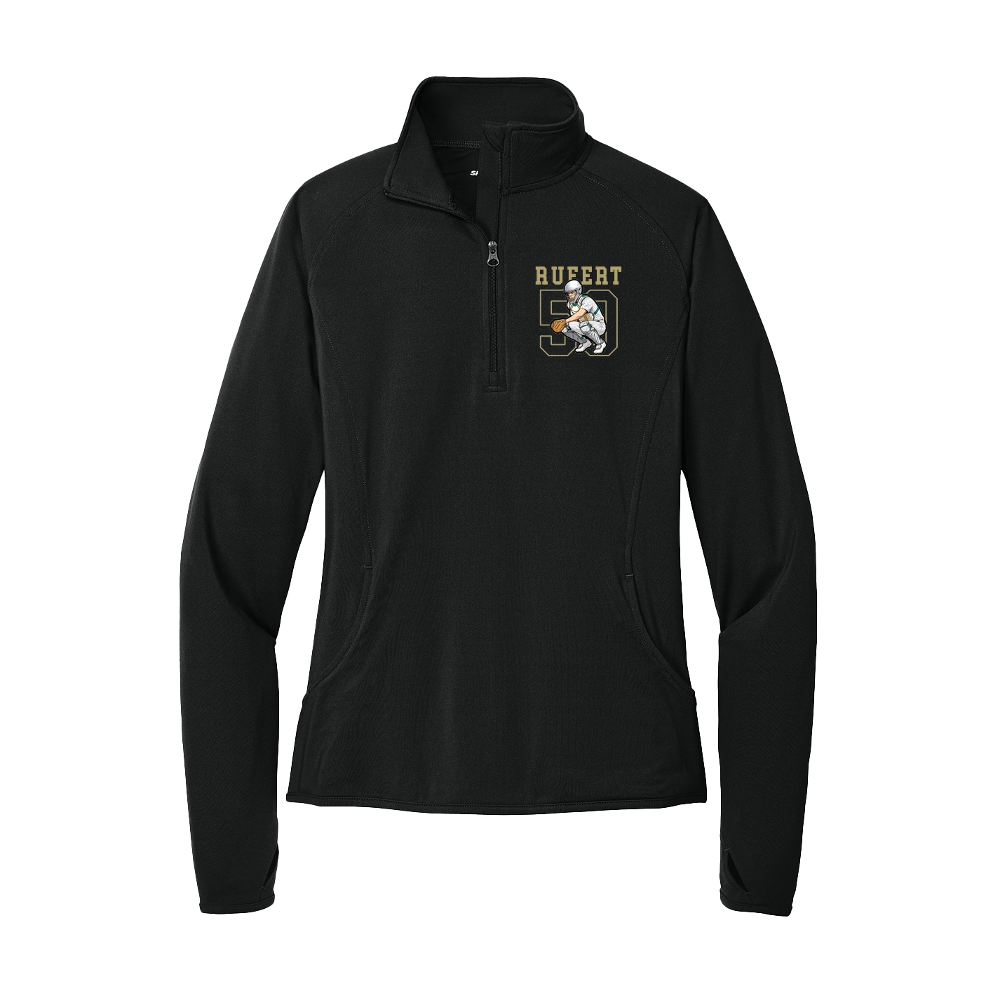 Women's Q-Zip Pullover — Shirsey in Black