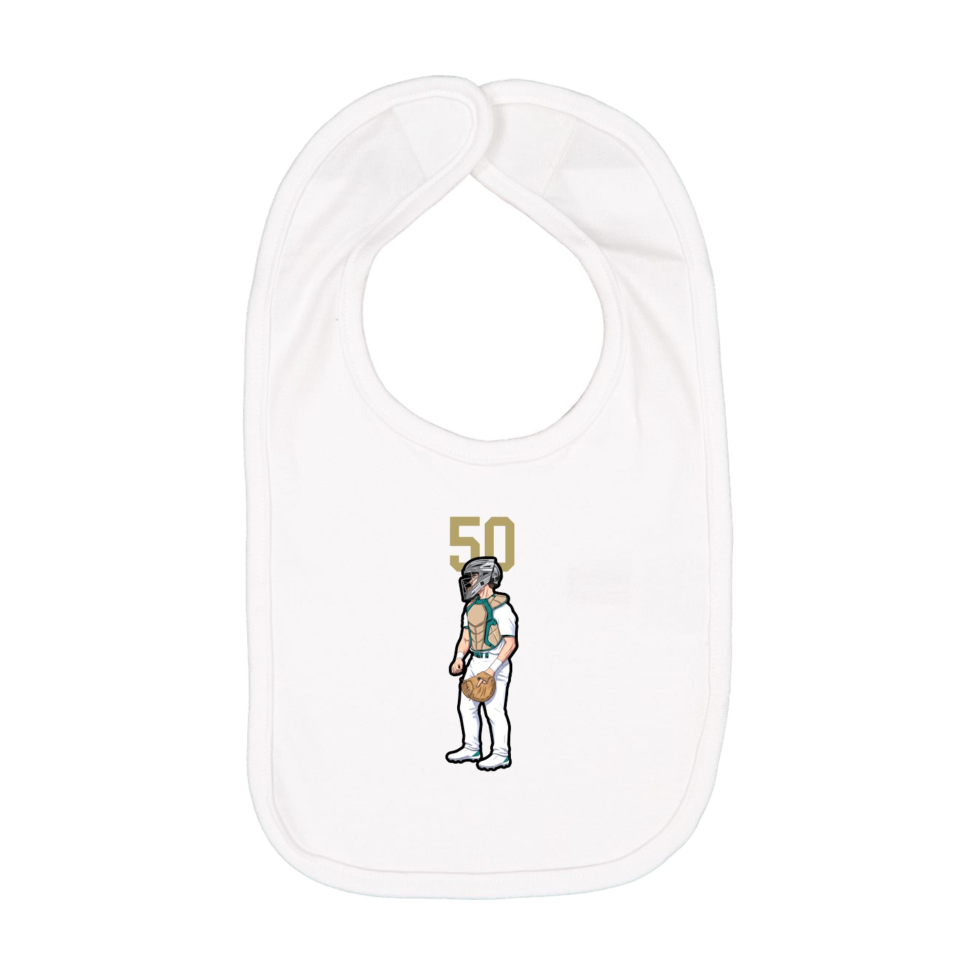 Infant Bib — Number Top in White