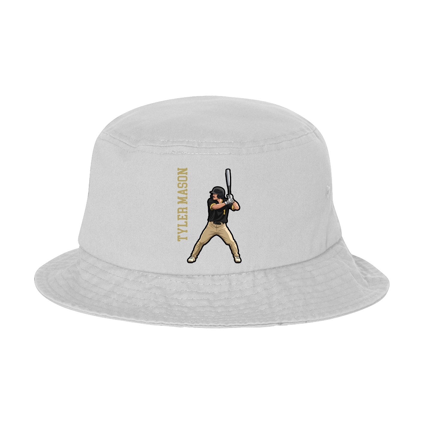 Bucket Cap — Name Vertical in White