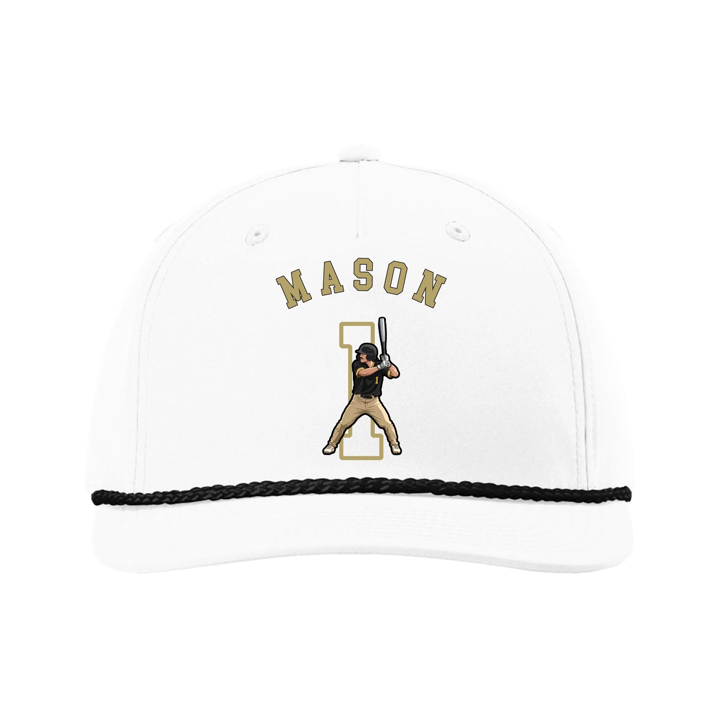 Five-Panel Classic Rope Cap — Shirsey Arch in White