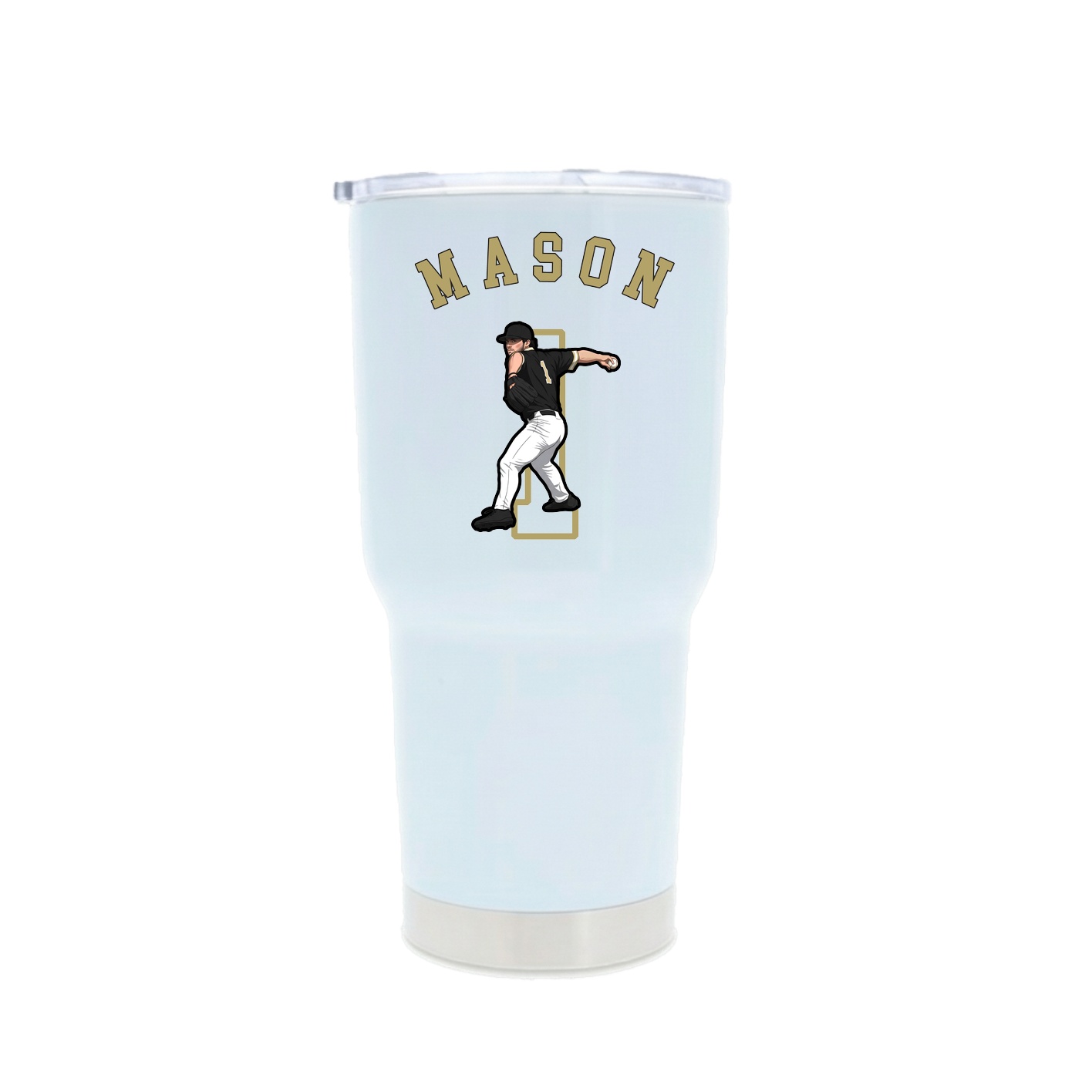 30oz Stainless Steel Tumbler — Shirsey Arch in White