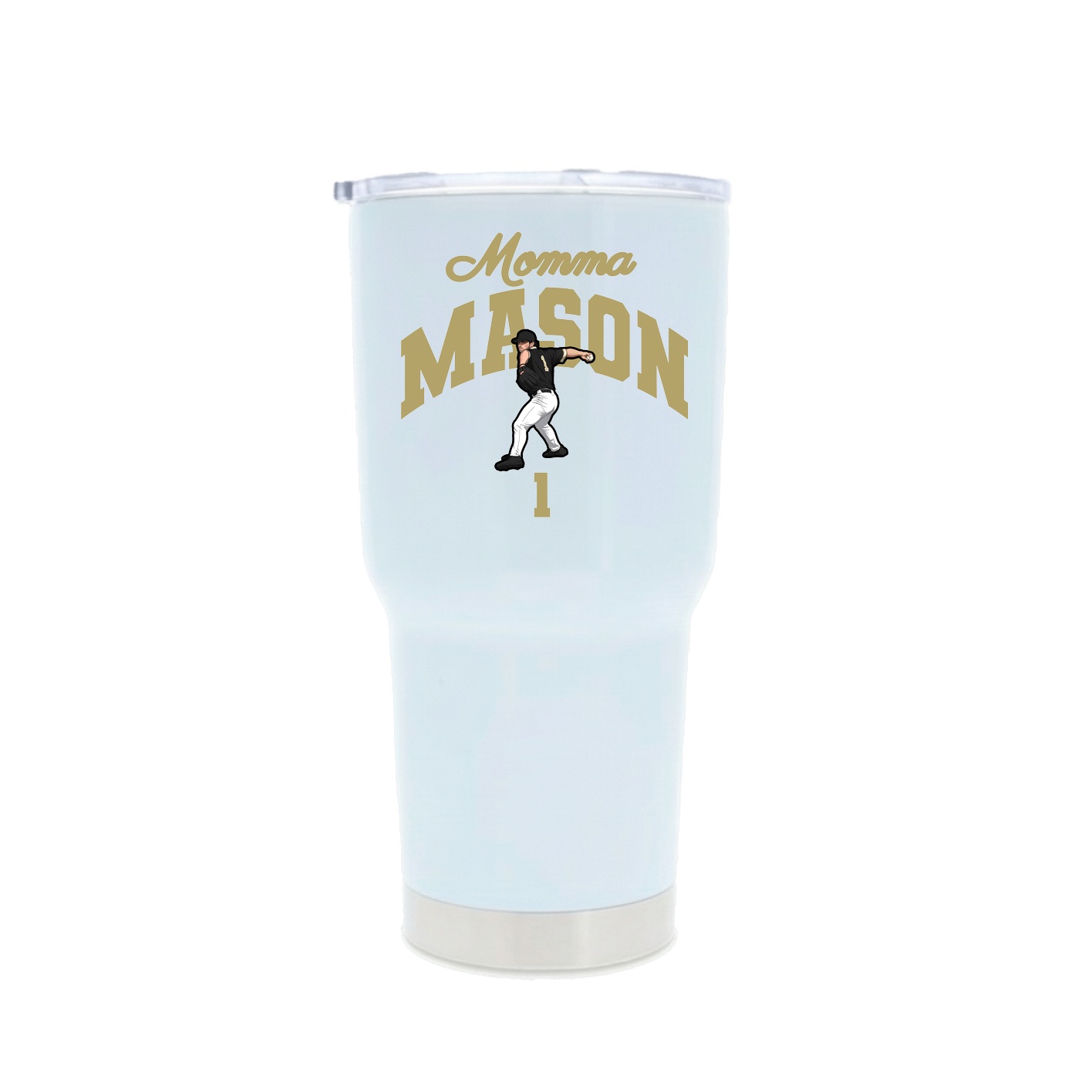 30oz Stainless Steel Tumbler — Mothers Day Arch in White
