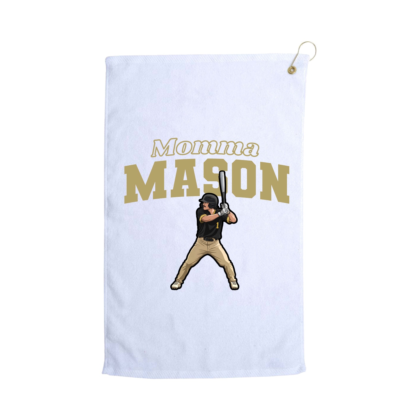 Golf Towel — Mothers Day Block in White