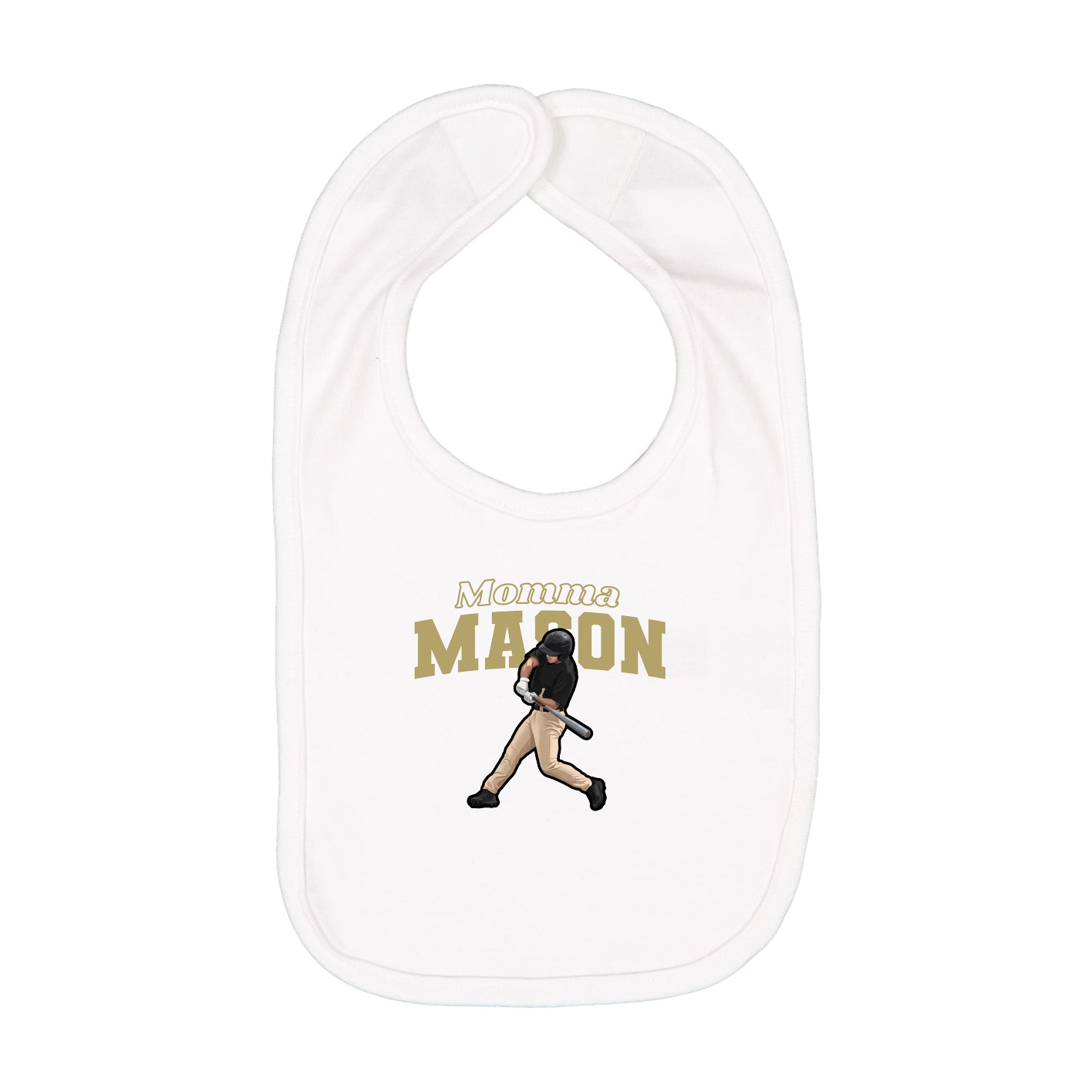 Infant Bib — Mothers Day Block in White