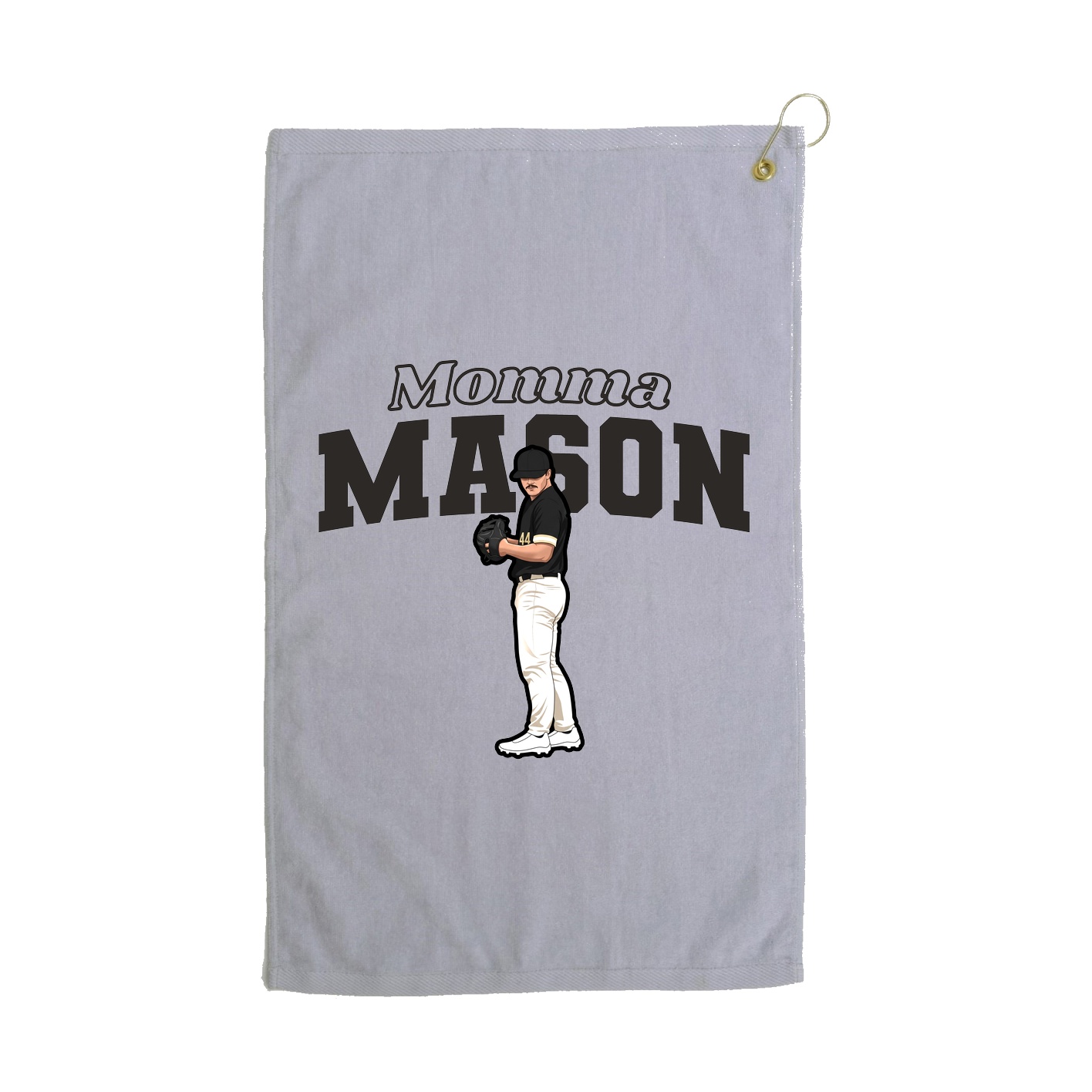 Golf Towel — Mothers Day Block in Grey