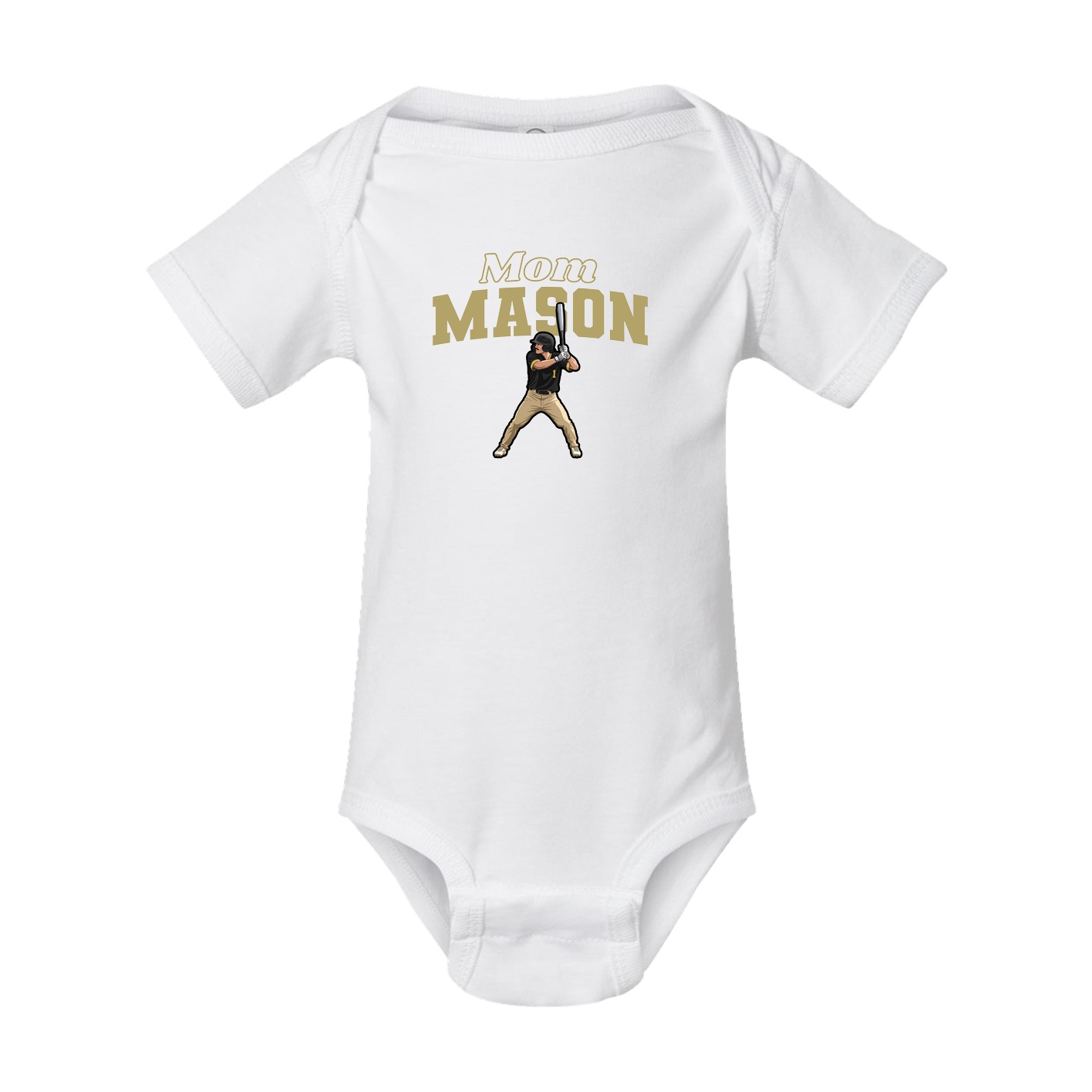 Baby Onesie — Mothers Day Block in White