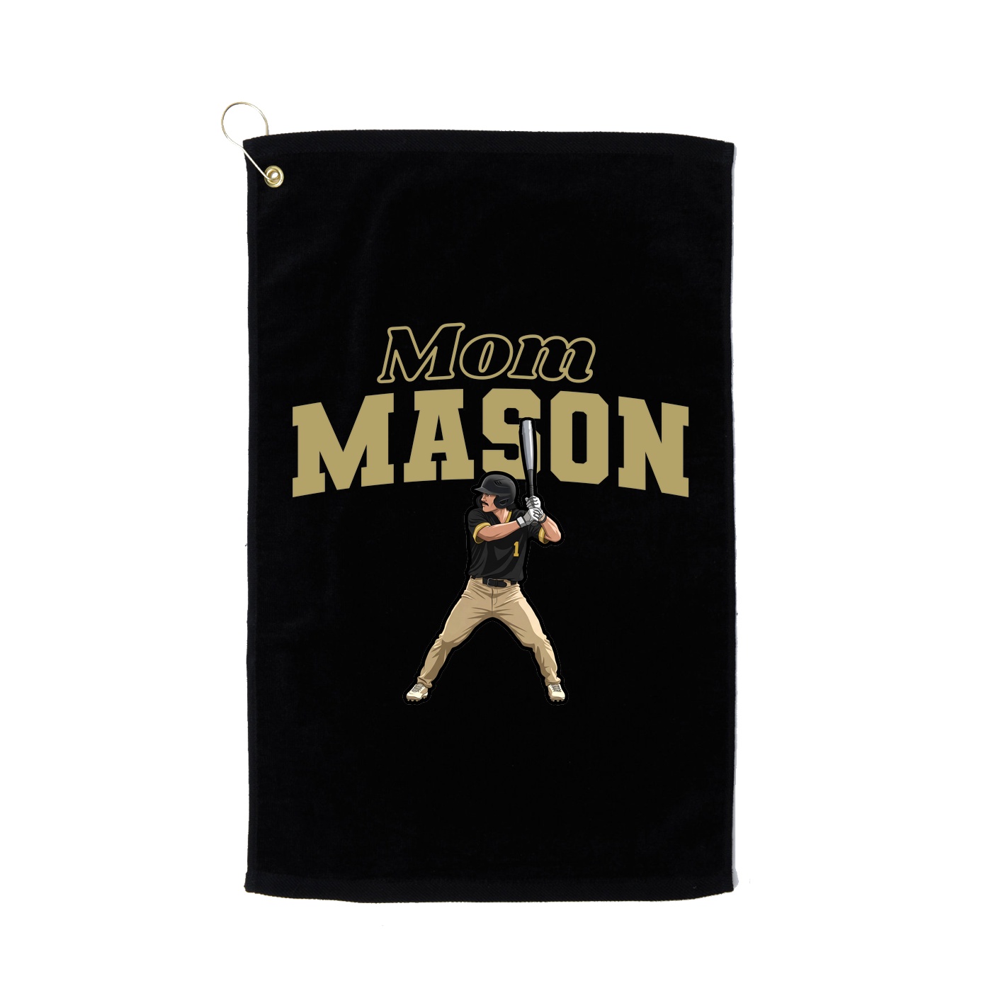 Golf Towel — Mothers Day Block in Black