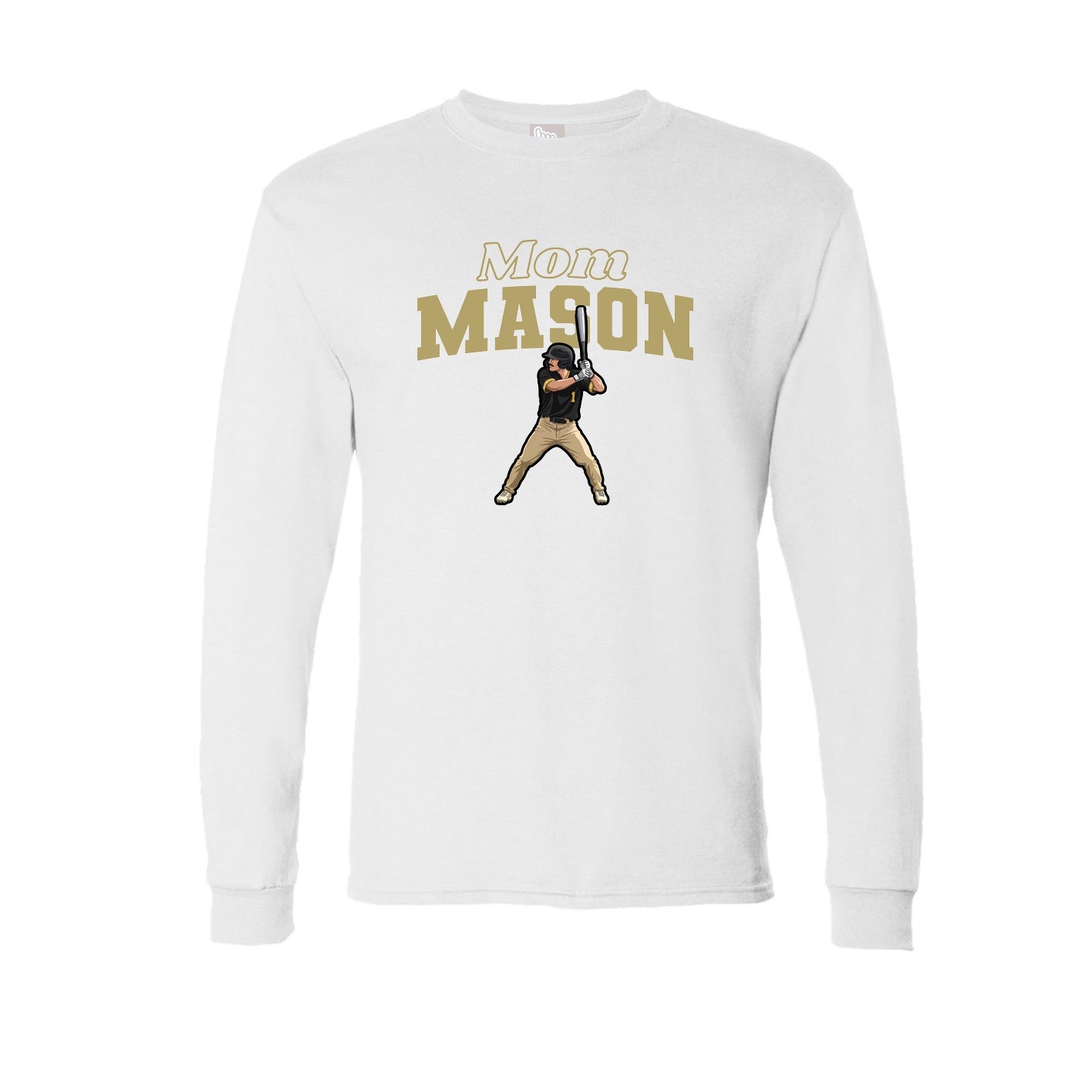 Long Sleeve Tee — Mothers Day Block in White