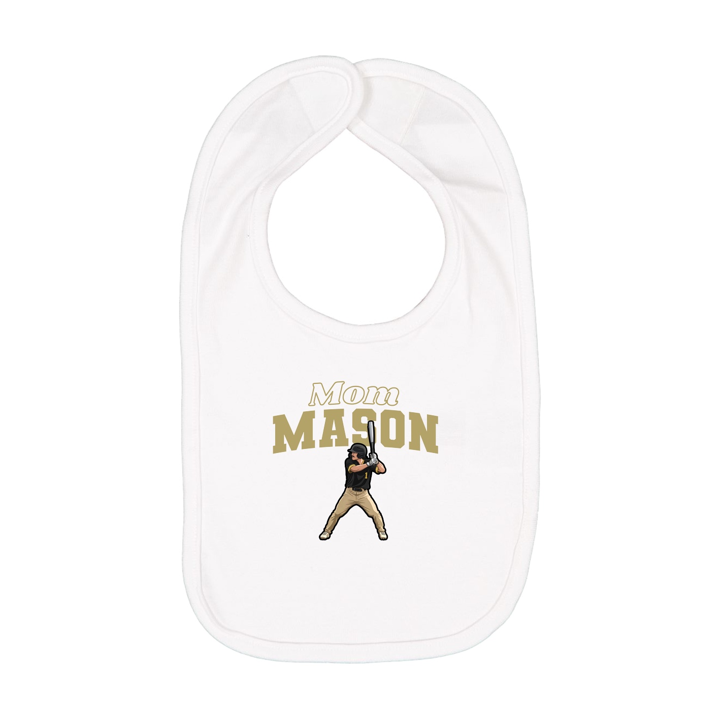 Infant Bib — Mothers Day Block in White