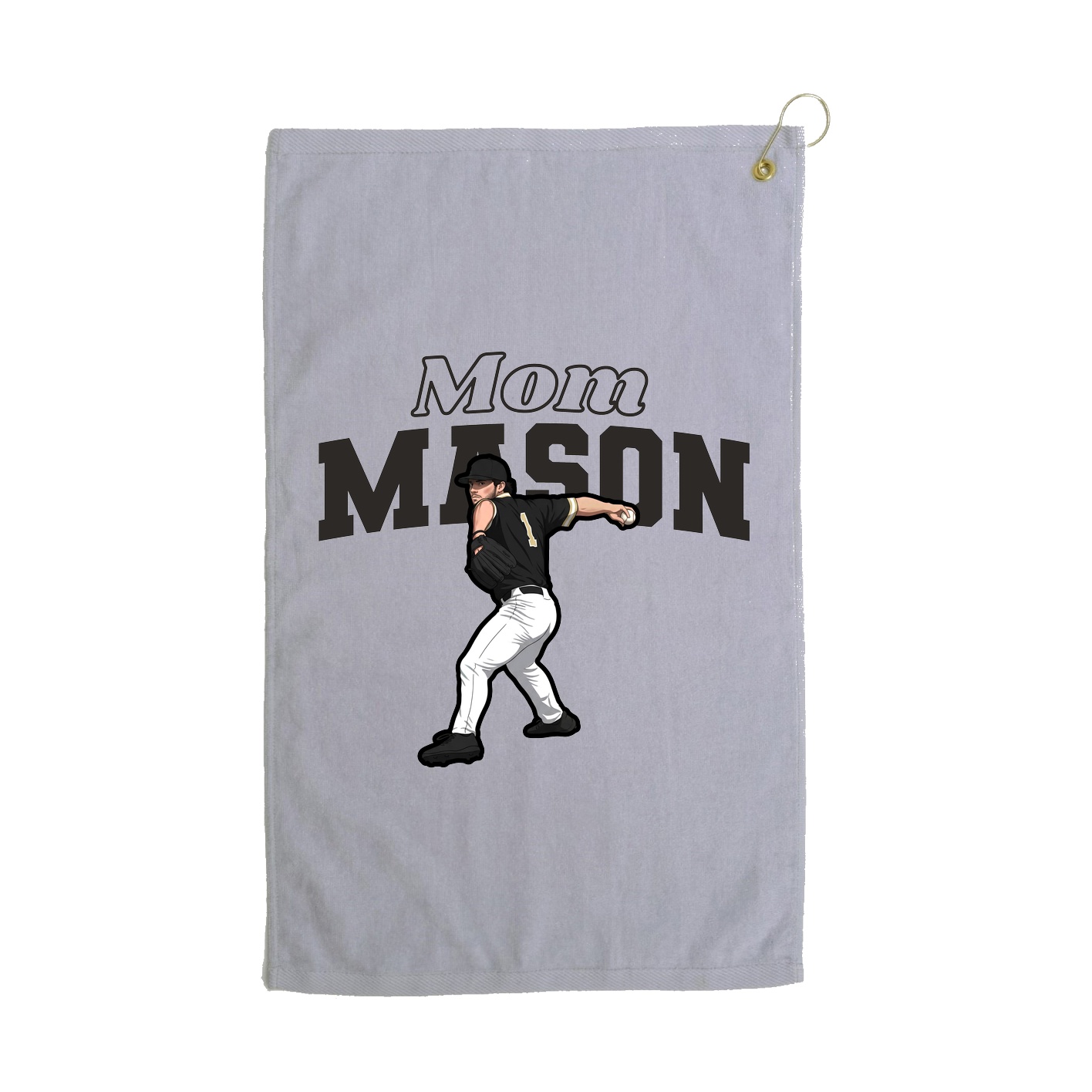 Golf Towel — Mothers Day Block in Grey