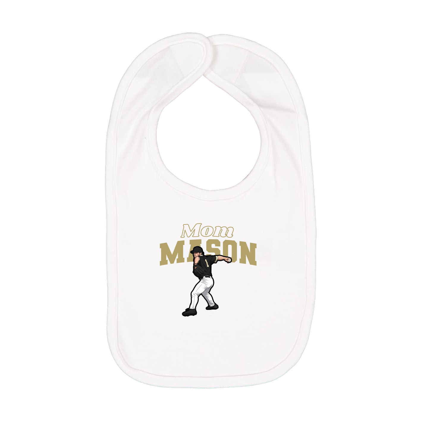 Infant Bib — Mothers Day Block in White