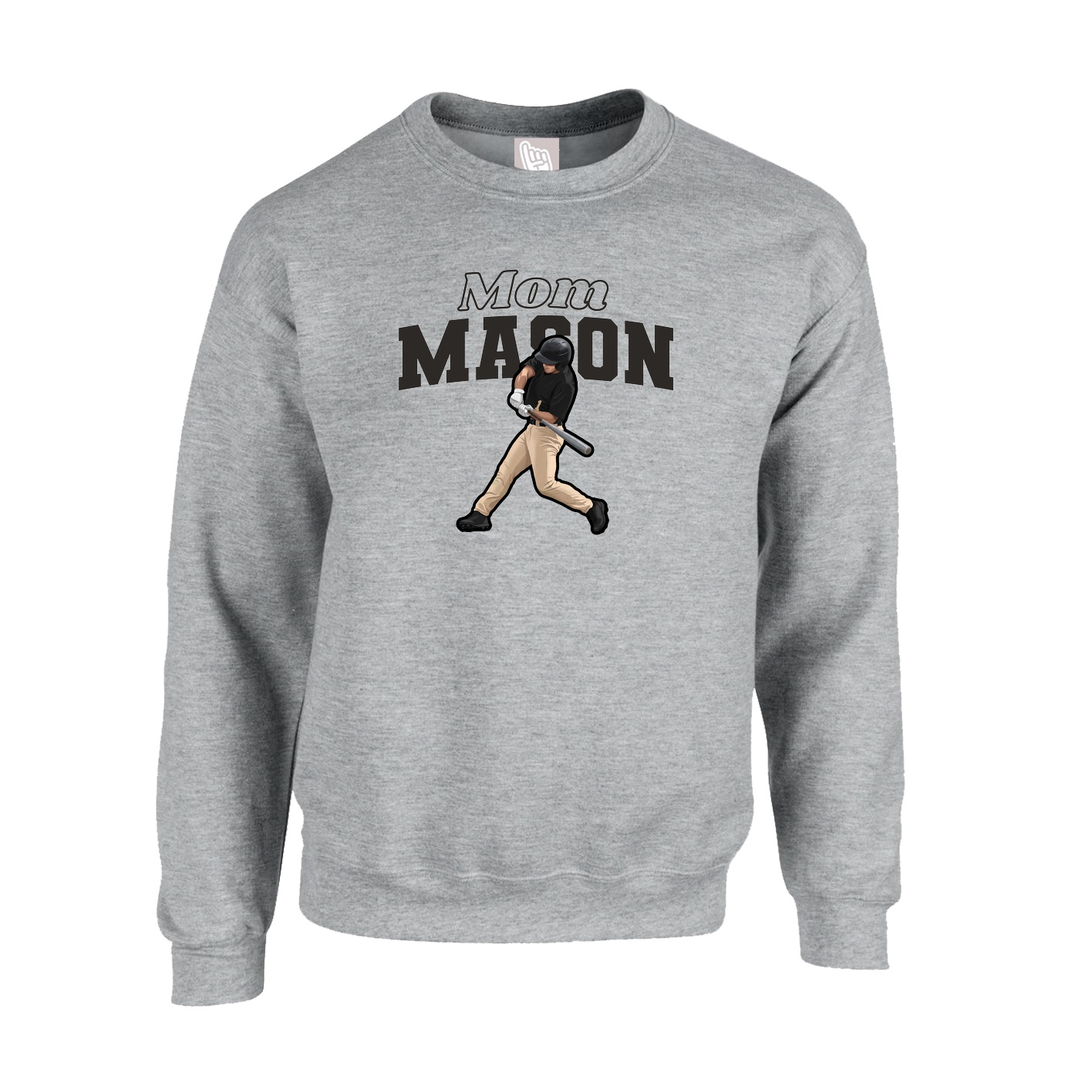 Fleece Crew — Mothers Day Block in Grey