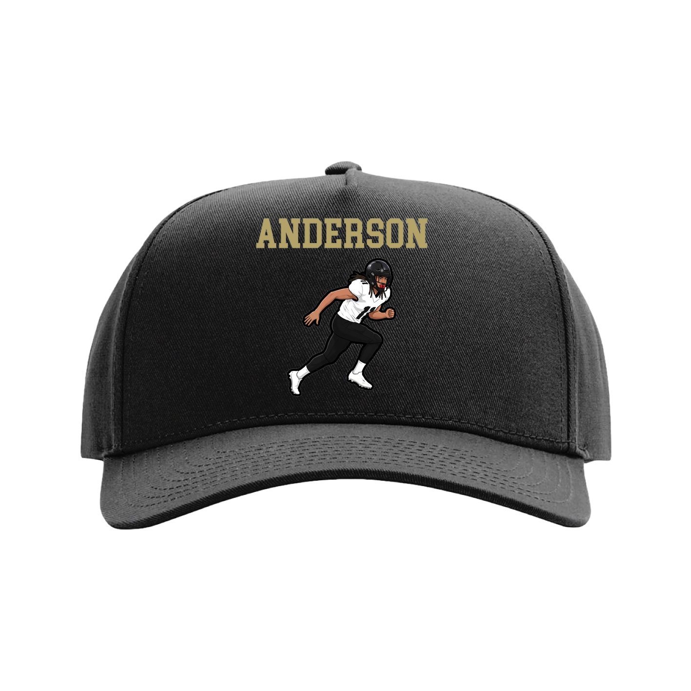 Full Fabric Five-Panel Champ Cap — Shirsey in Black