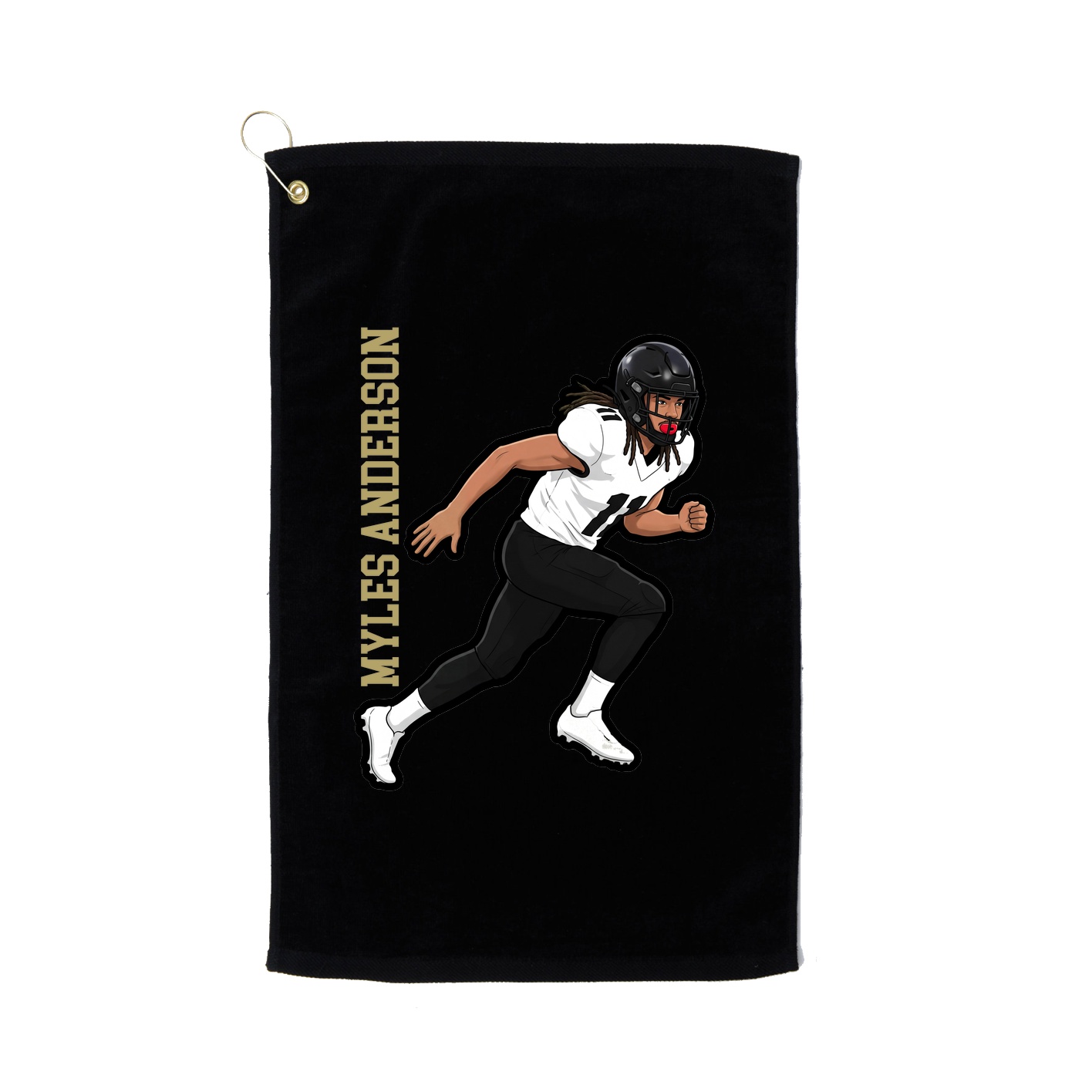 Golf Towel — Name Vertical in Black