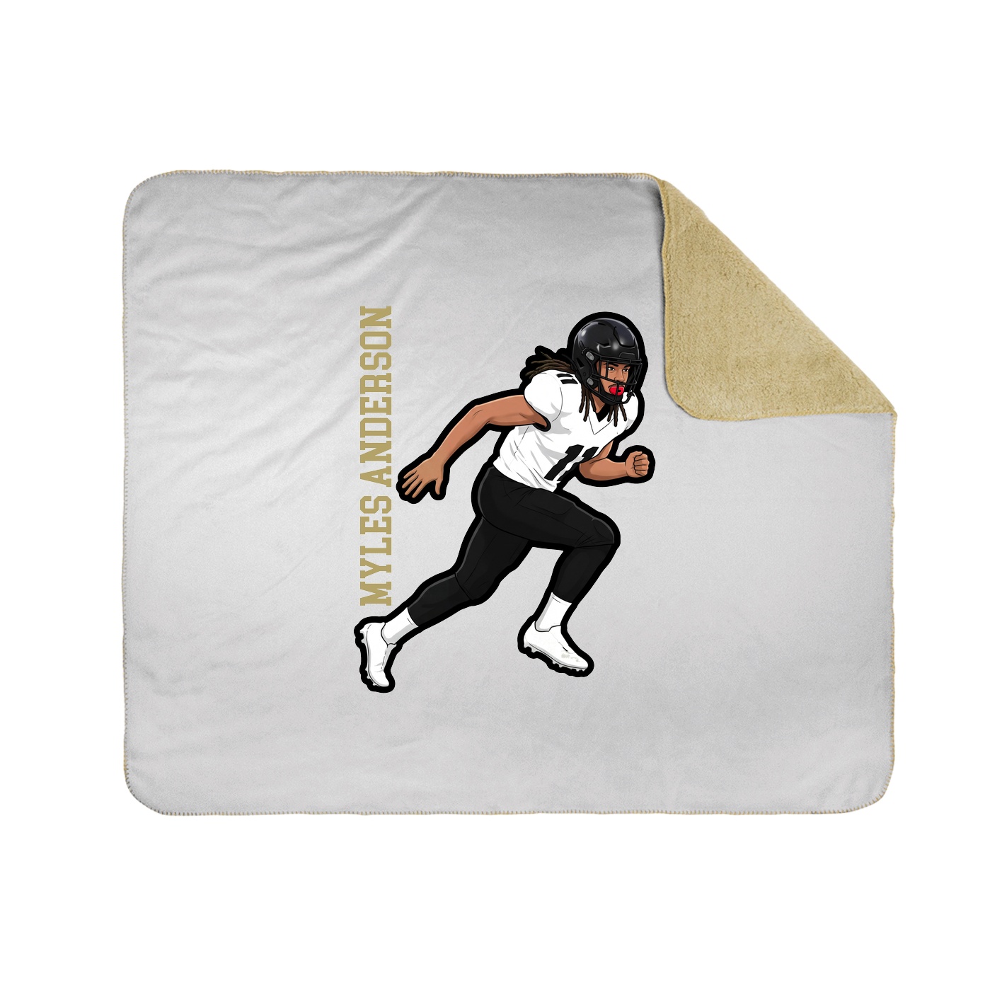 Throw Blanket — Name Vertical in White