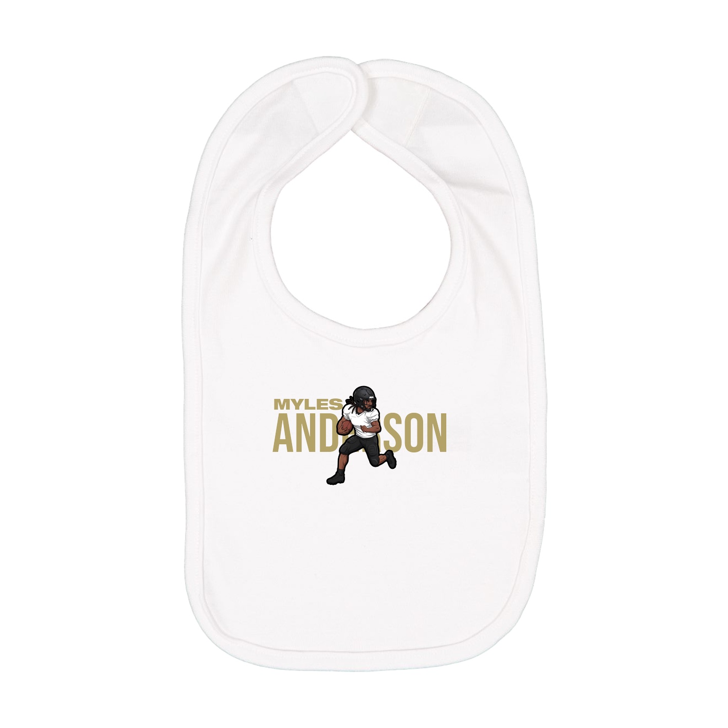 Infant Bib — Player Name in White