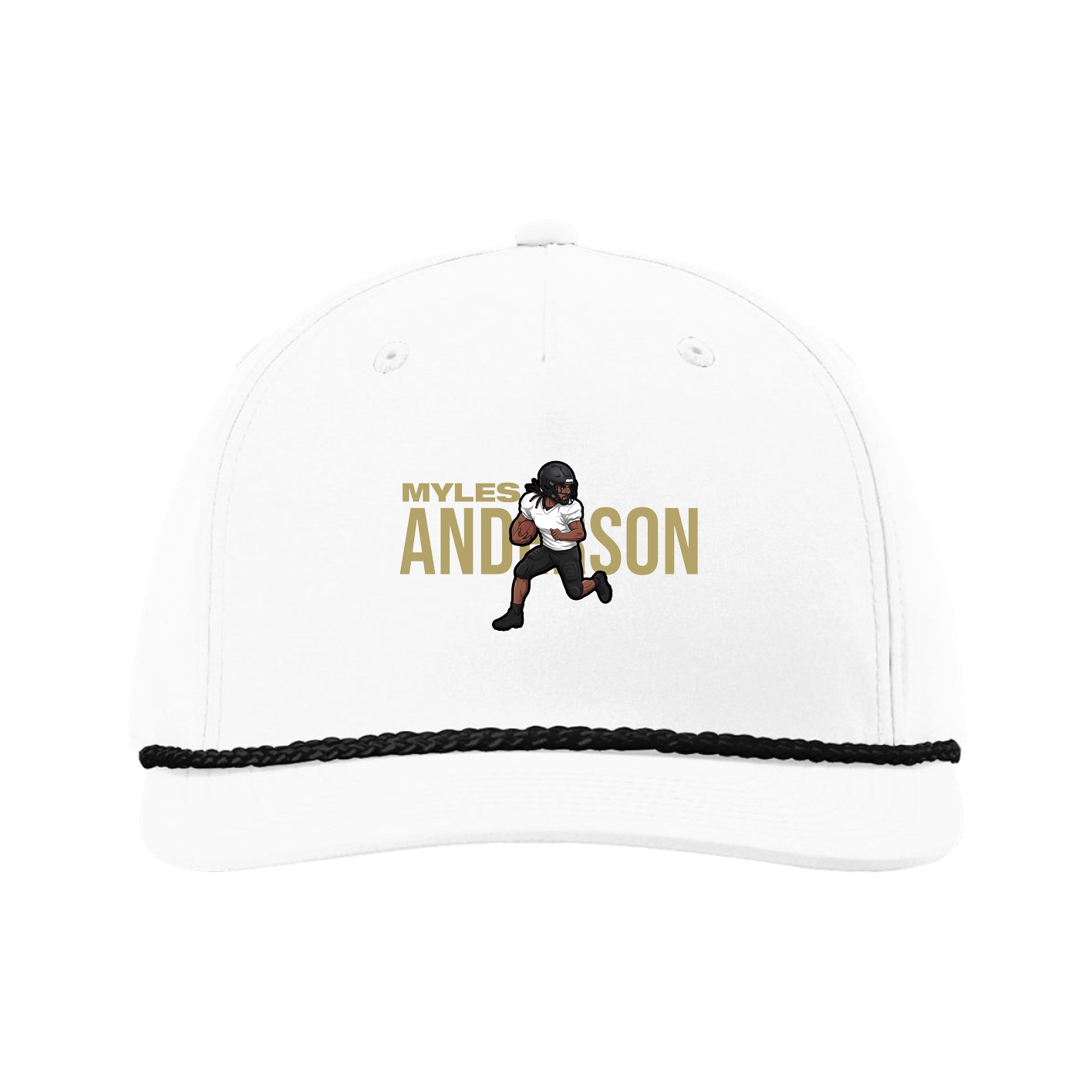 Five-Panel Classic Rope Cap — Player Name in White