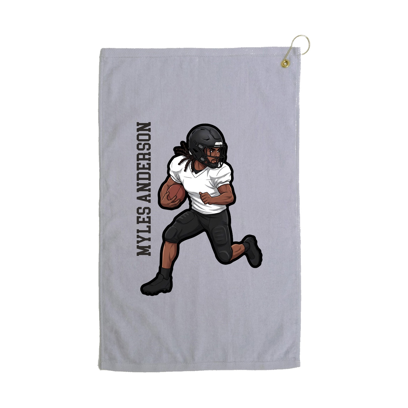 Golf Towel — Name Vertical in Grey