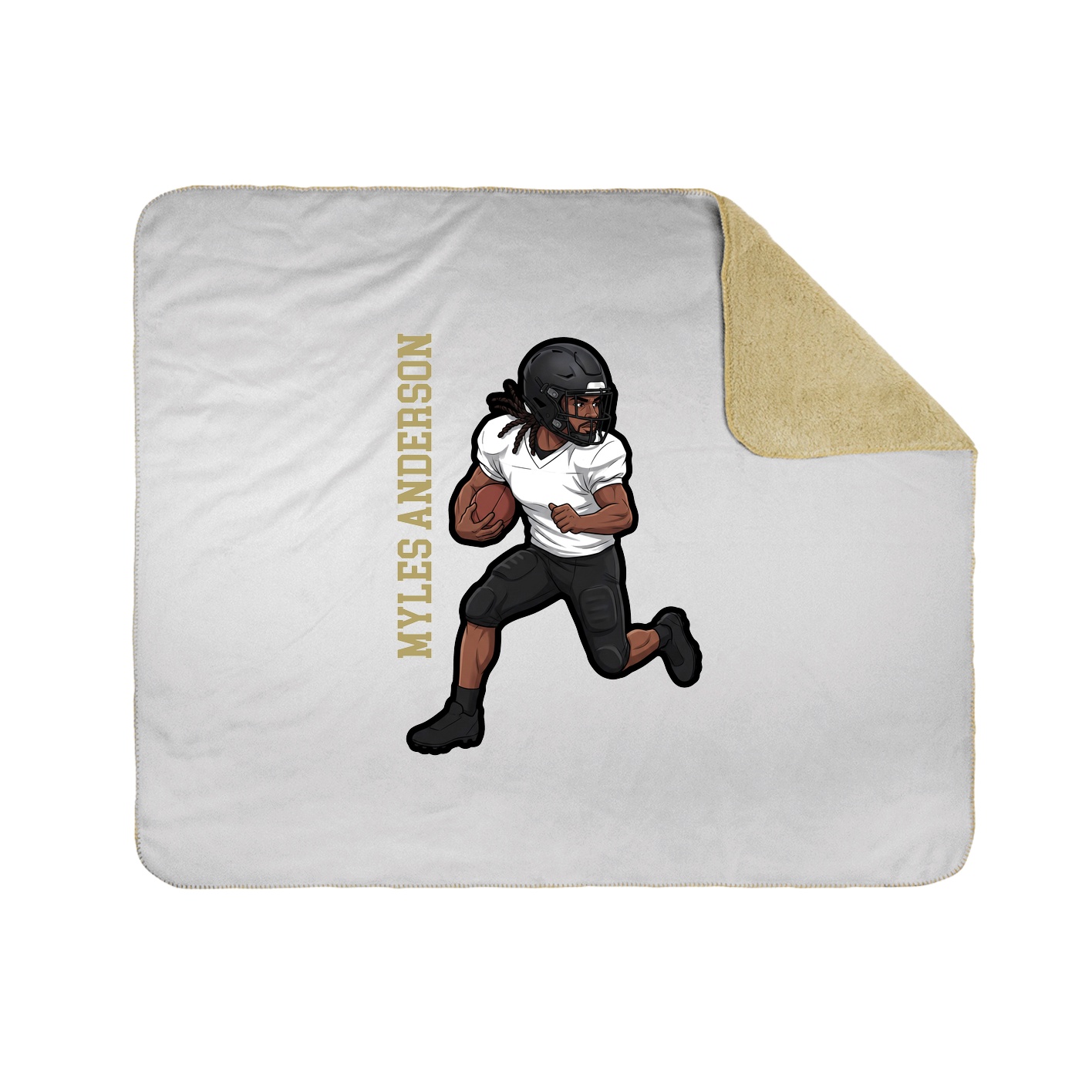 Throw Blanket — Name Vertical in White