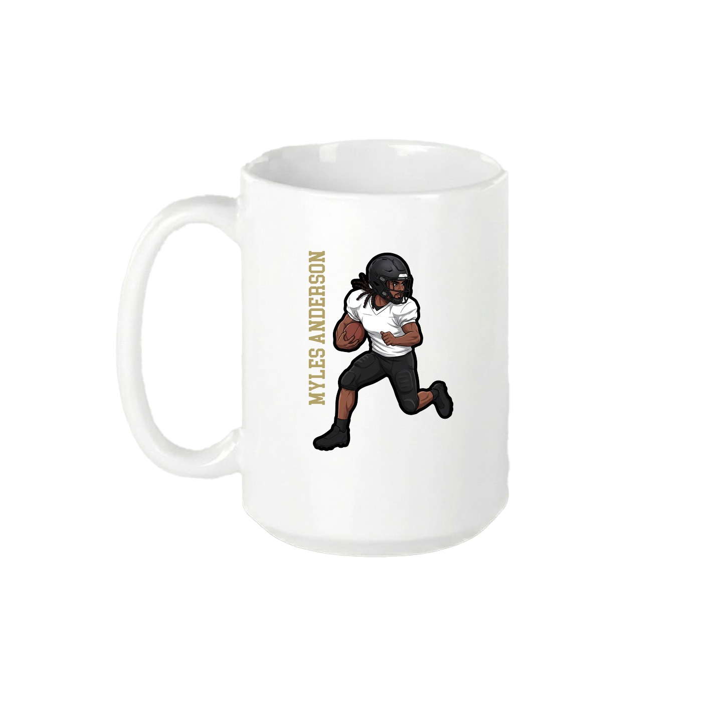 15oz Coffee Mug — Name Vertical in White