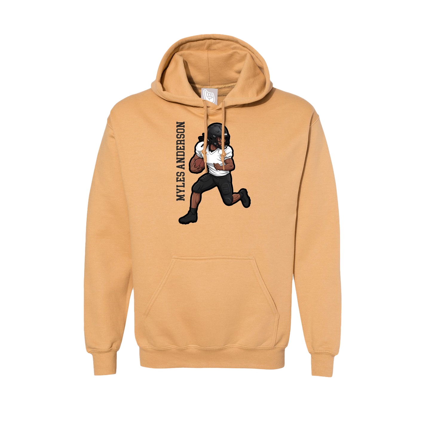 Hoodie — Name Vertical in Vegas Gold