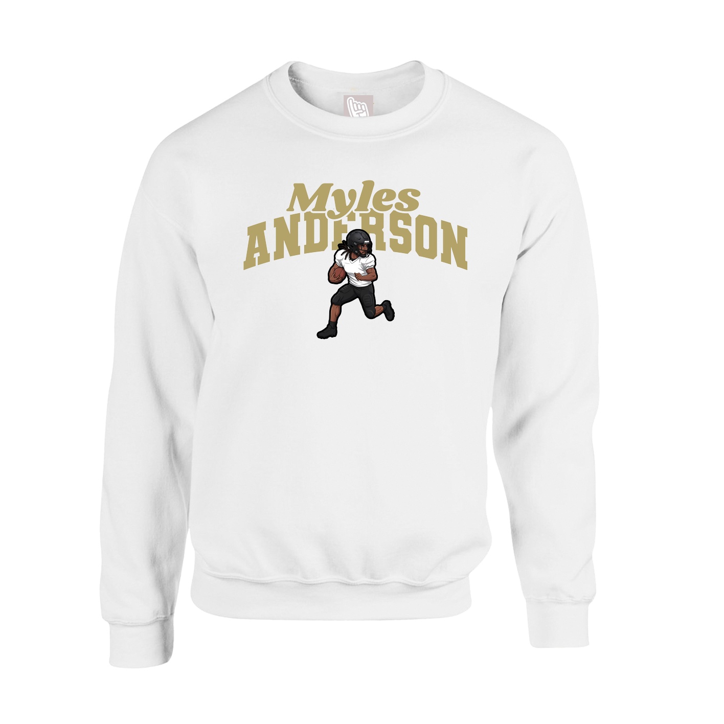 Fleece Crew — Signature Arch in White
